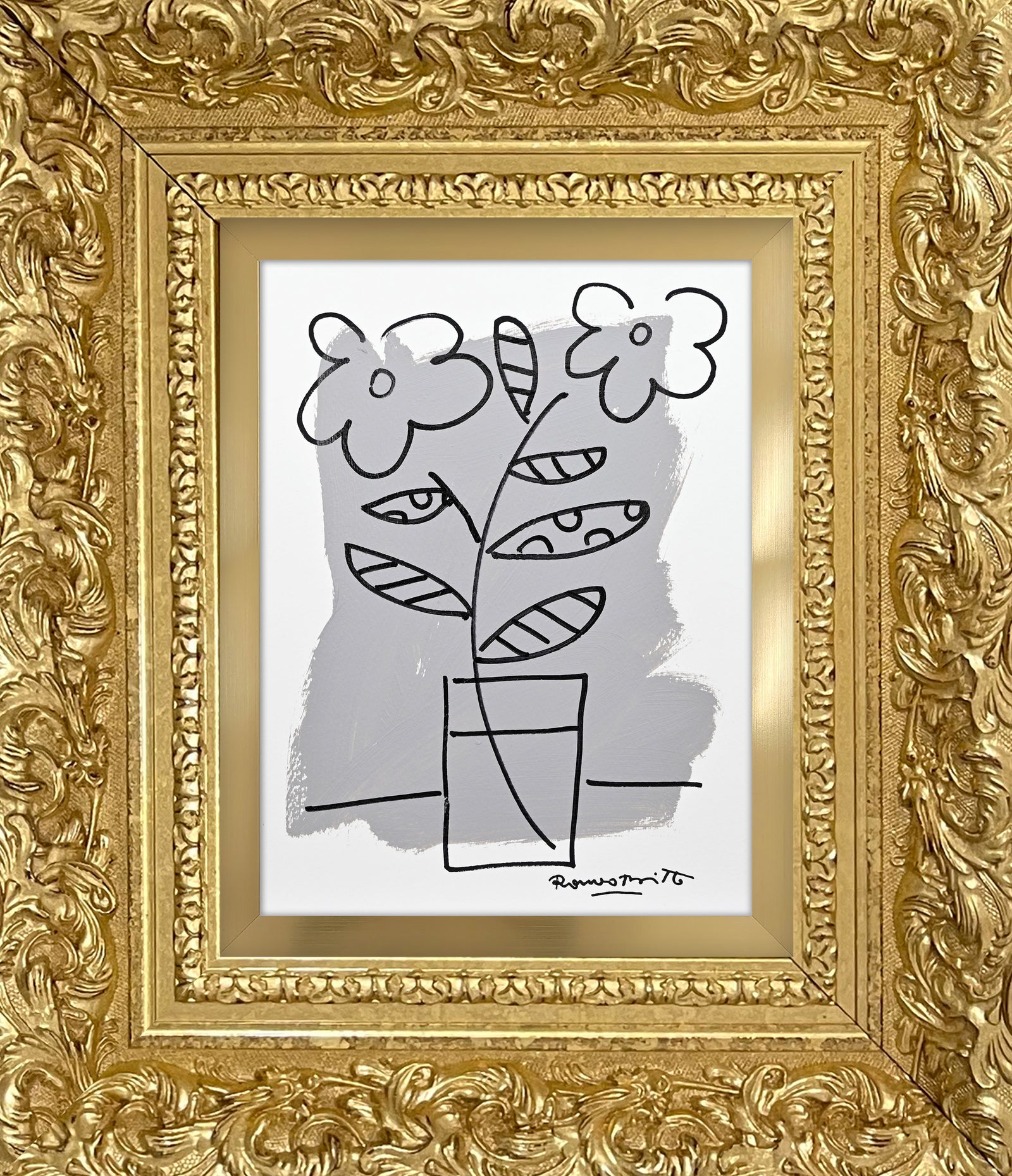 two color collection original drawing  colorful decorative collectible gift idea