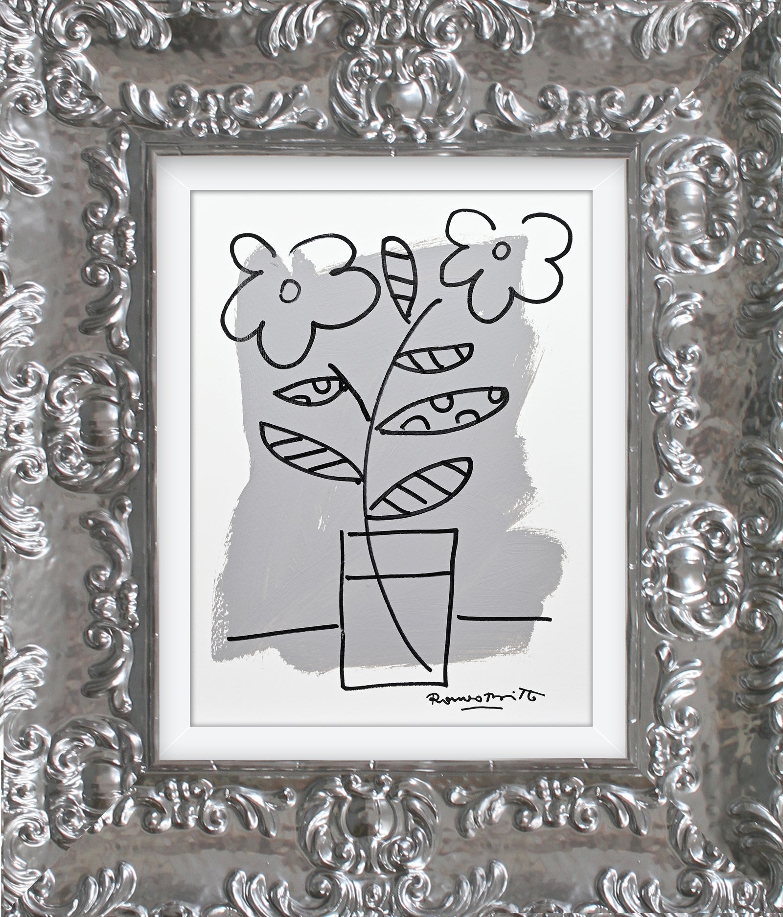 Romero Britto two color collection original drawing  colorful pop art design