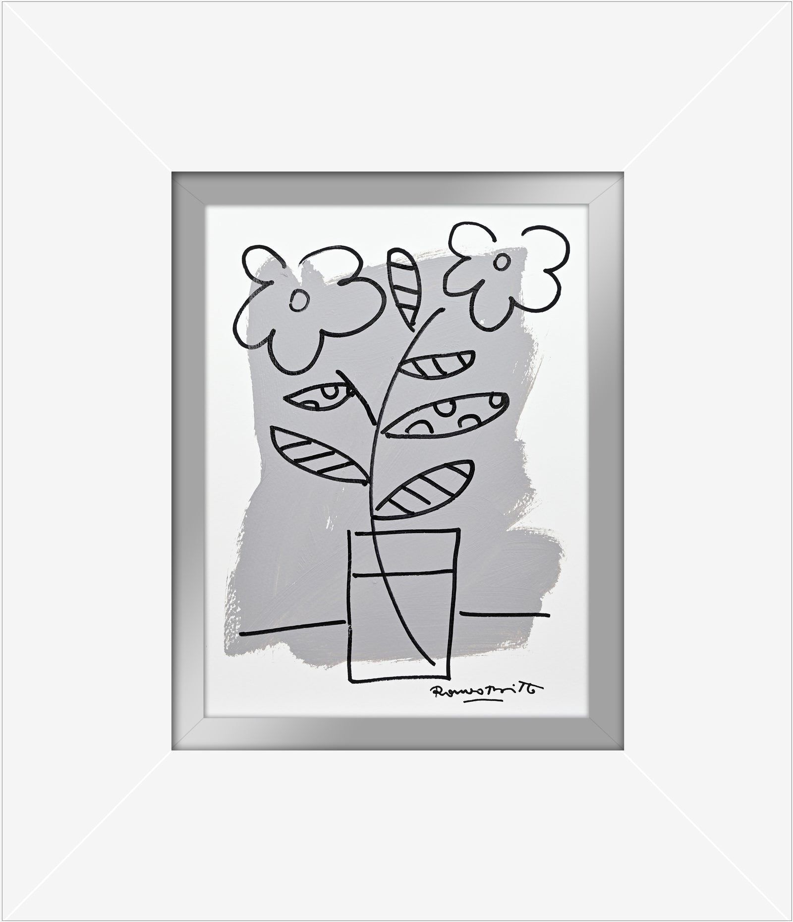modern pop art two color collection original drawing  vibrant home decor