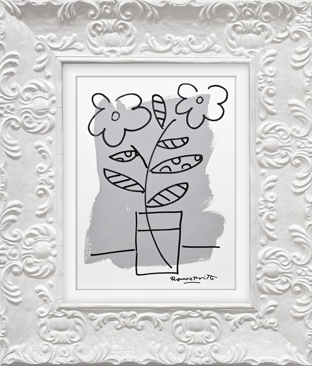 Romero Britto two color collection original drawing  colorful pop art design