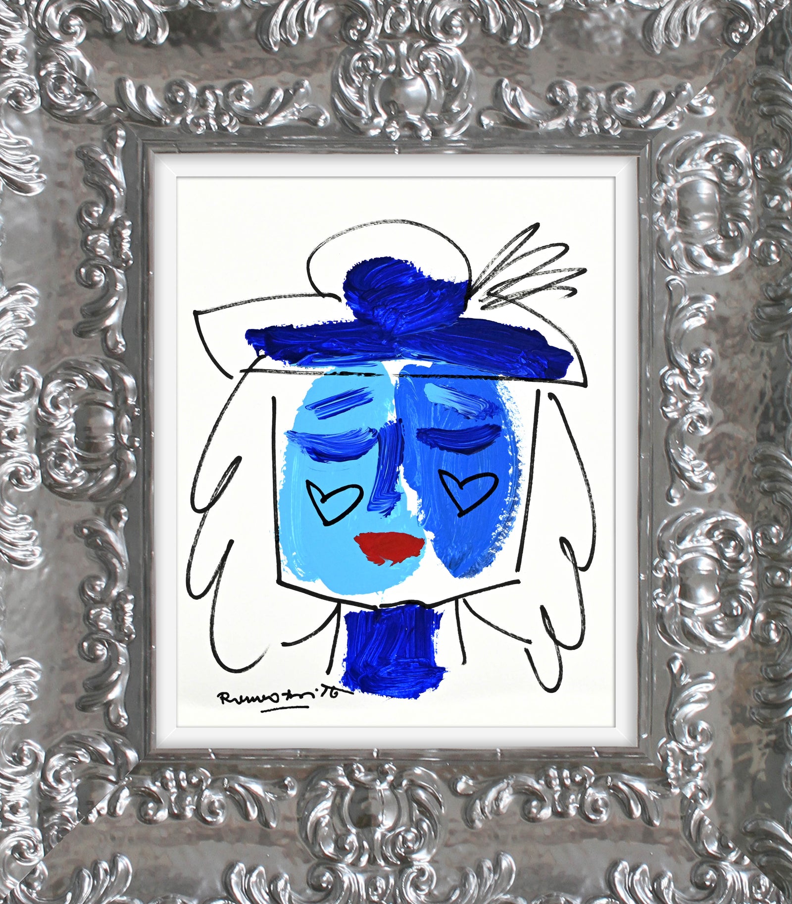 Romero Britto the sicily collection woman original  colorful pop art design