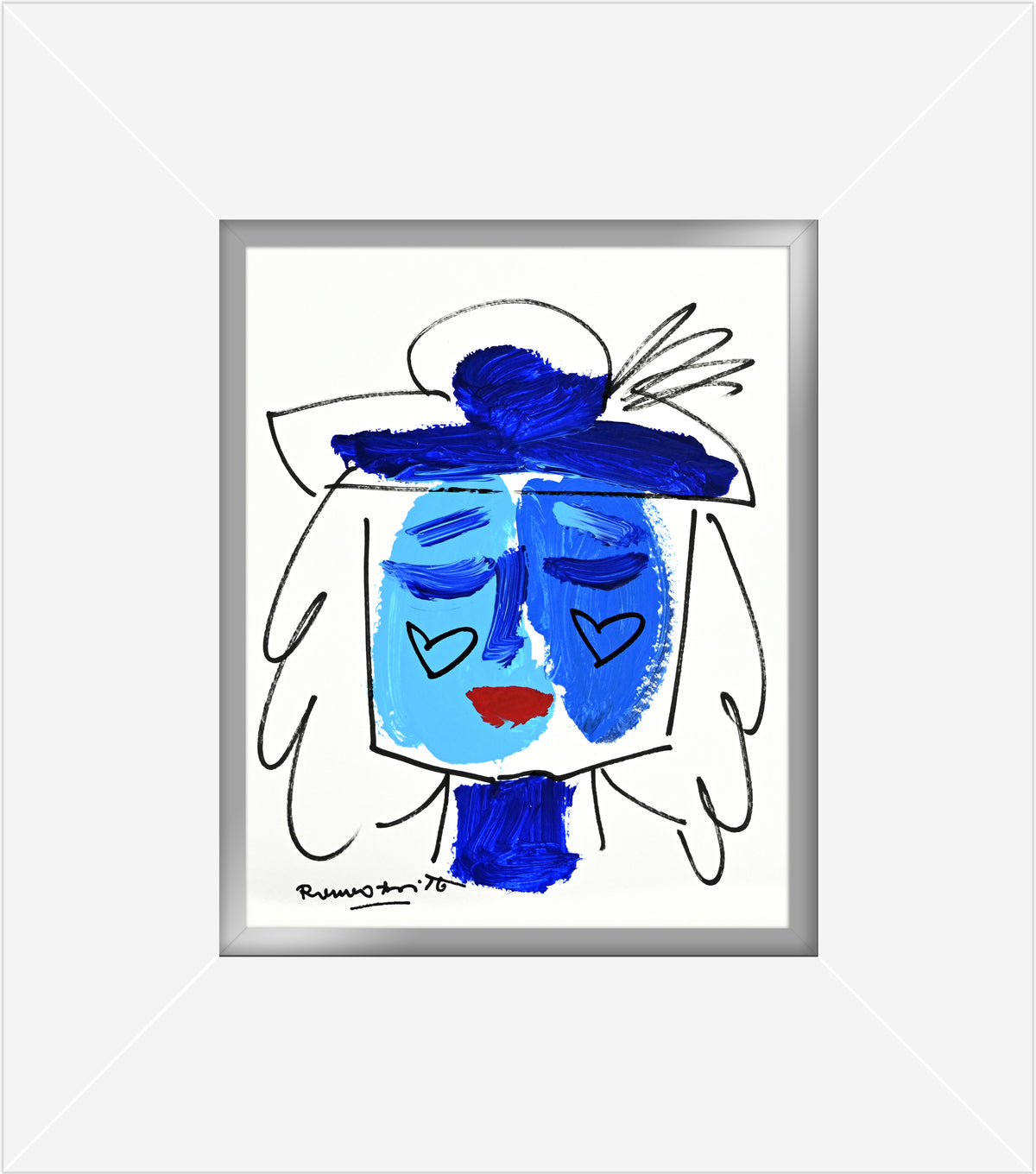 Romero Britto the sicily collection woman original  contemporary pop art piece