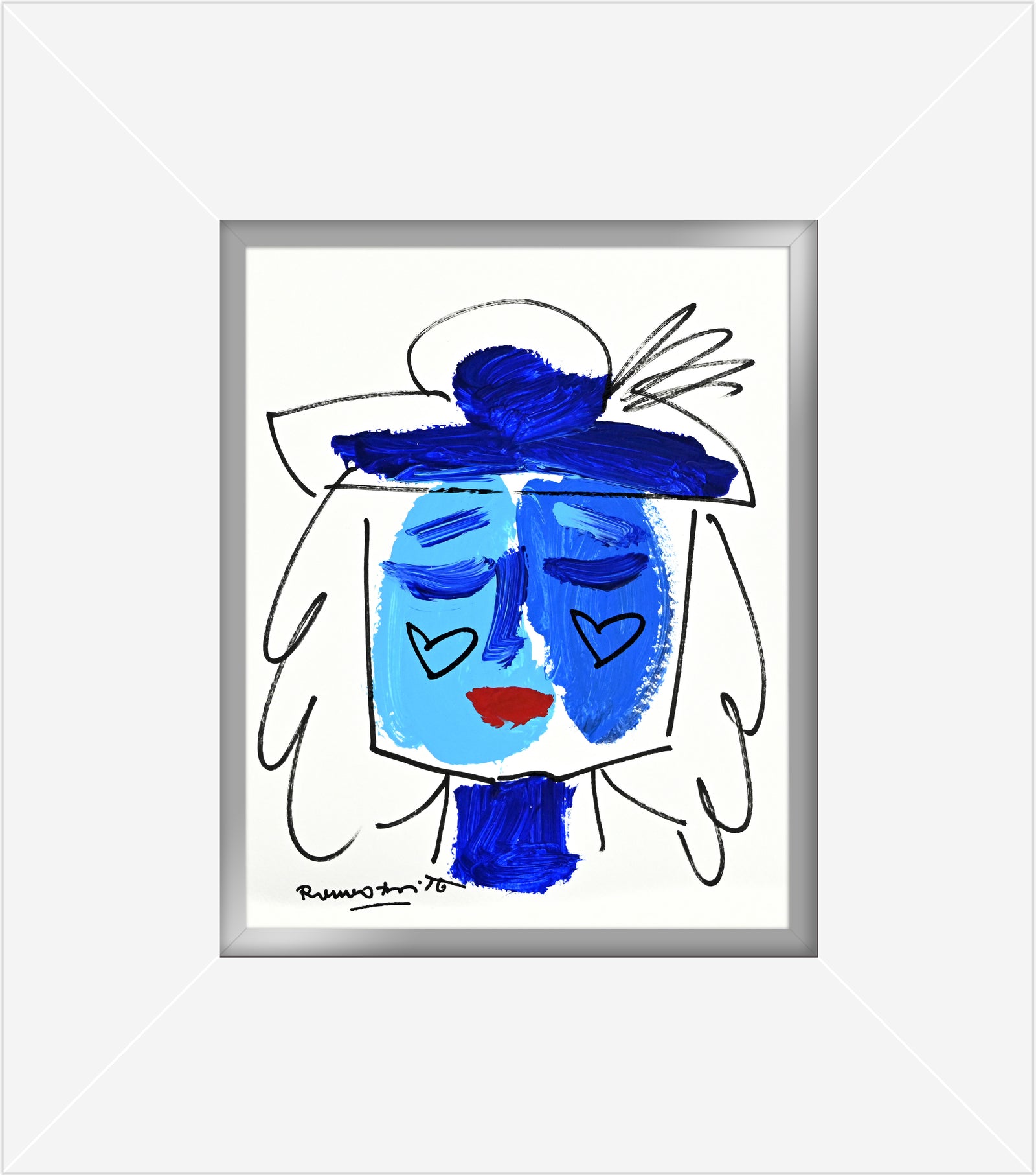 Romero Britto the sicily collection woman original  contemporary pop art piece