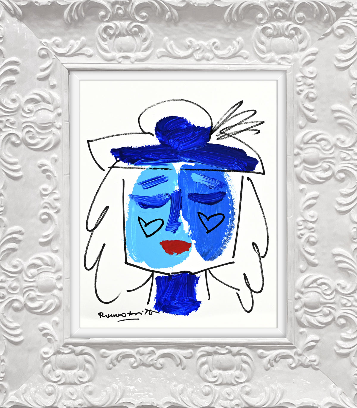 Romero Britto the sicily collection woman original  contemporary pop art piece