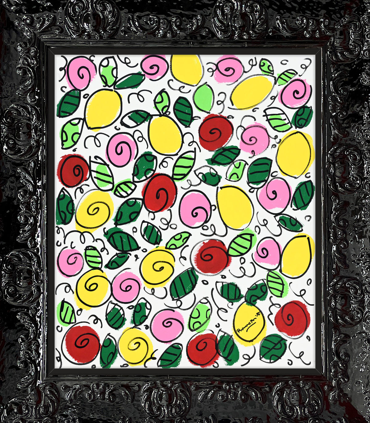 the sicily collection flowers lemons  artistic colorful design collectible