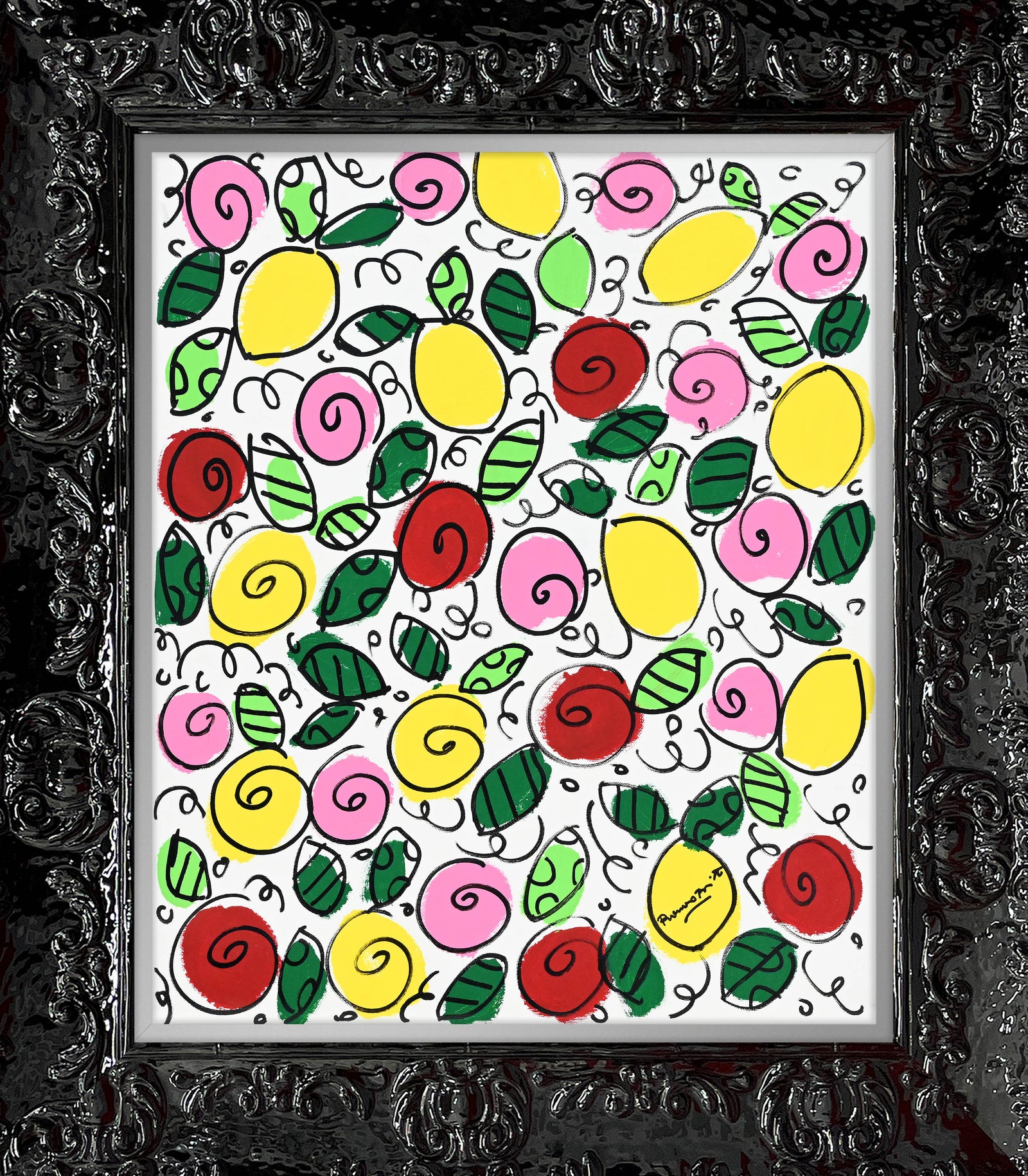 modern pop art the sicily collection flowers lemons  vibrant home decor
