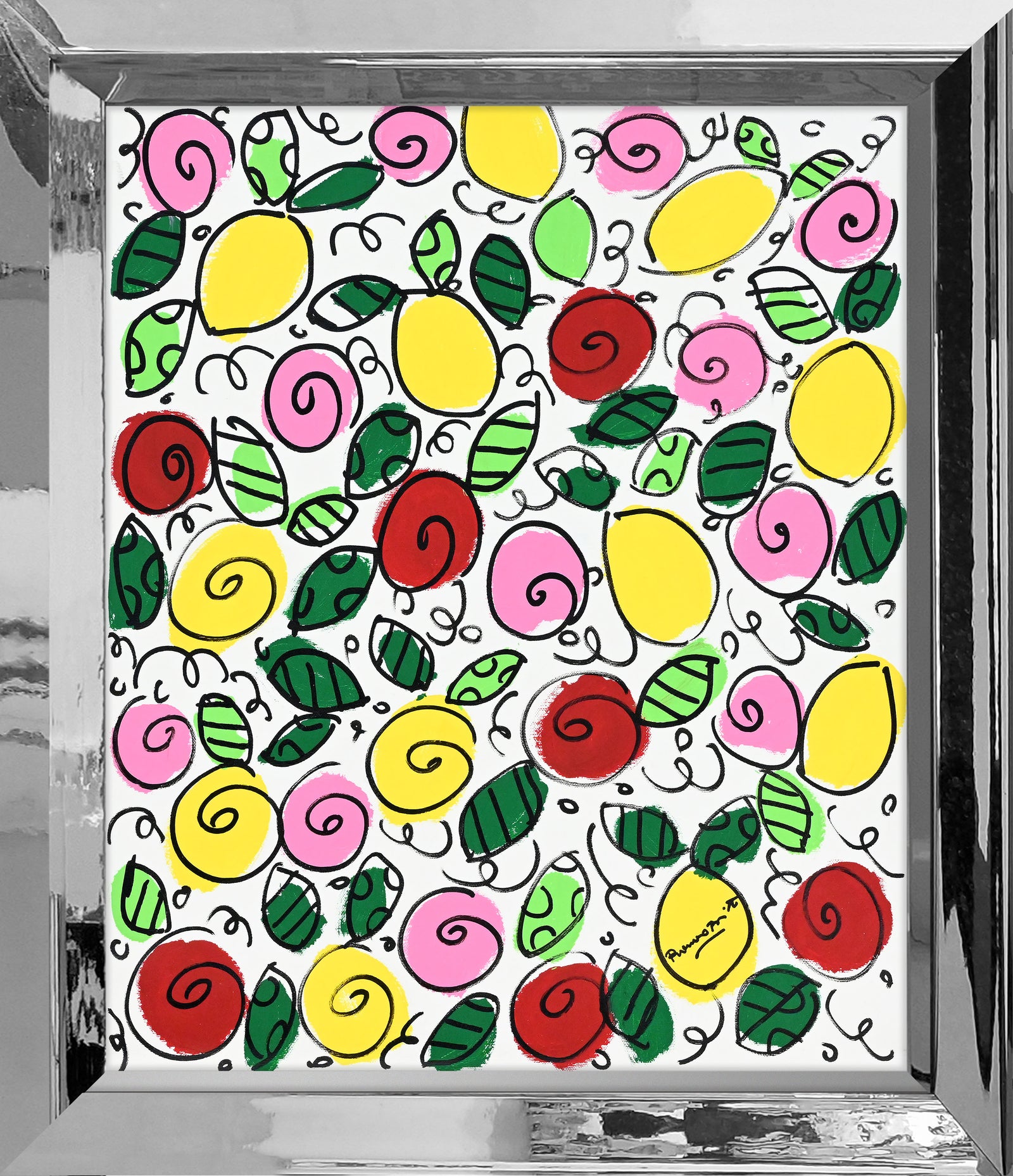the sicily collection flowers lemons  artistic colorful design collectible