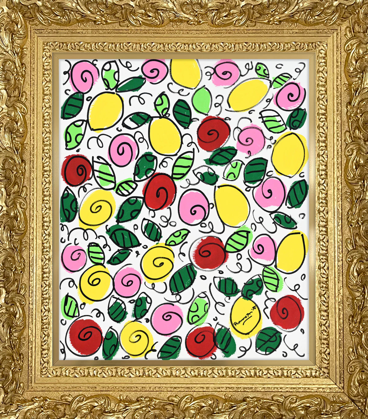 modern pop art the sicily collection flowers lemons  vibrant home decor