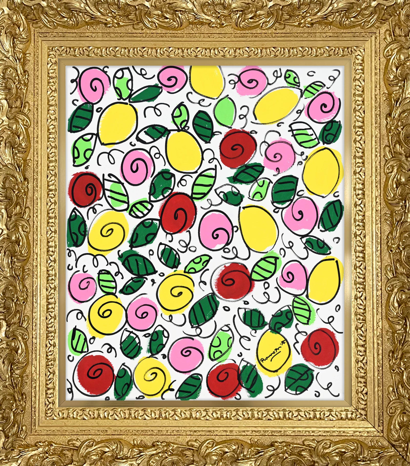modern pop art the sicily collection flowers lemons  vibrant home decor