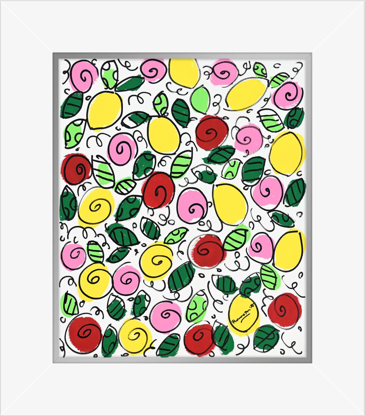 Romero Britto the sicily collection flowers lemons  colorful pop art design