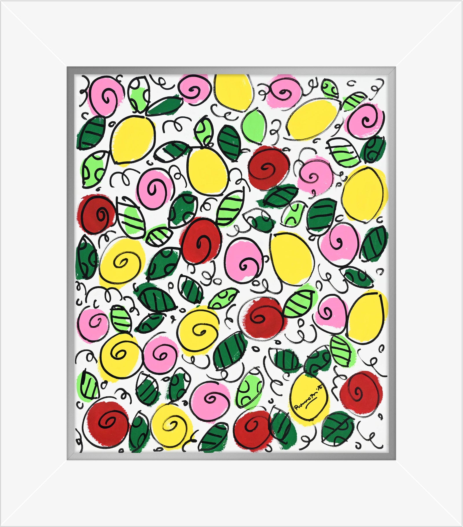 Romero Britto the sicily collection flowers lemons  colorful pop art design