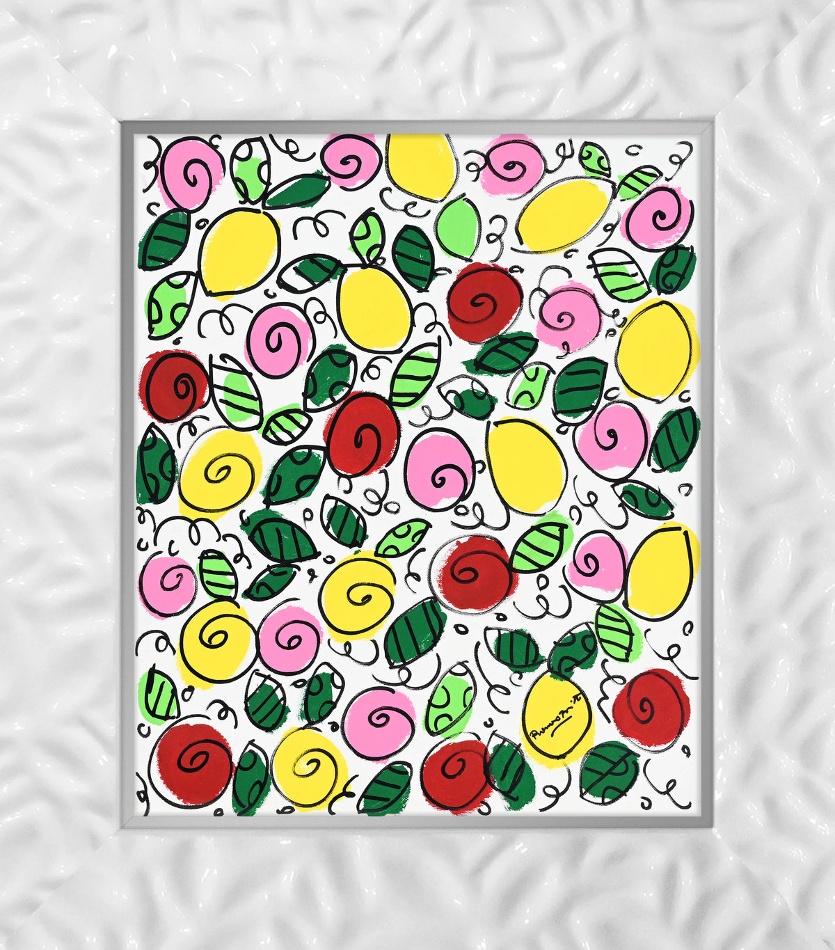 Romero Britto the sicily collection flowers lemons  colorful pop art design