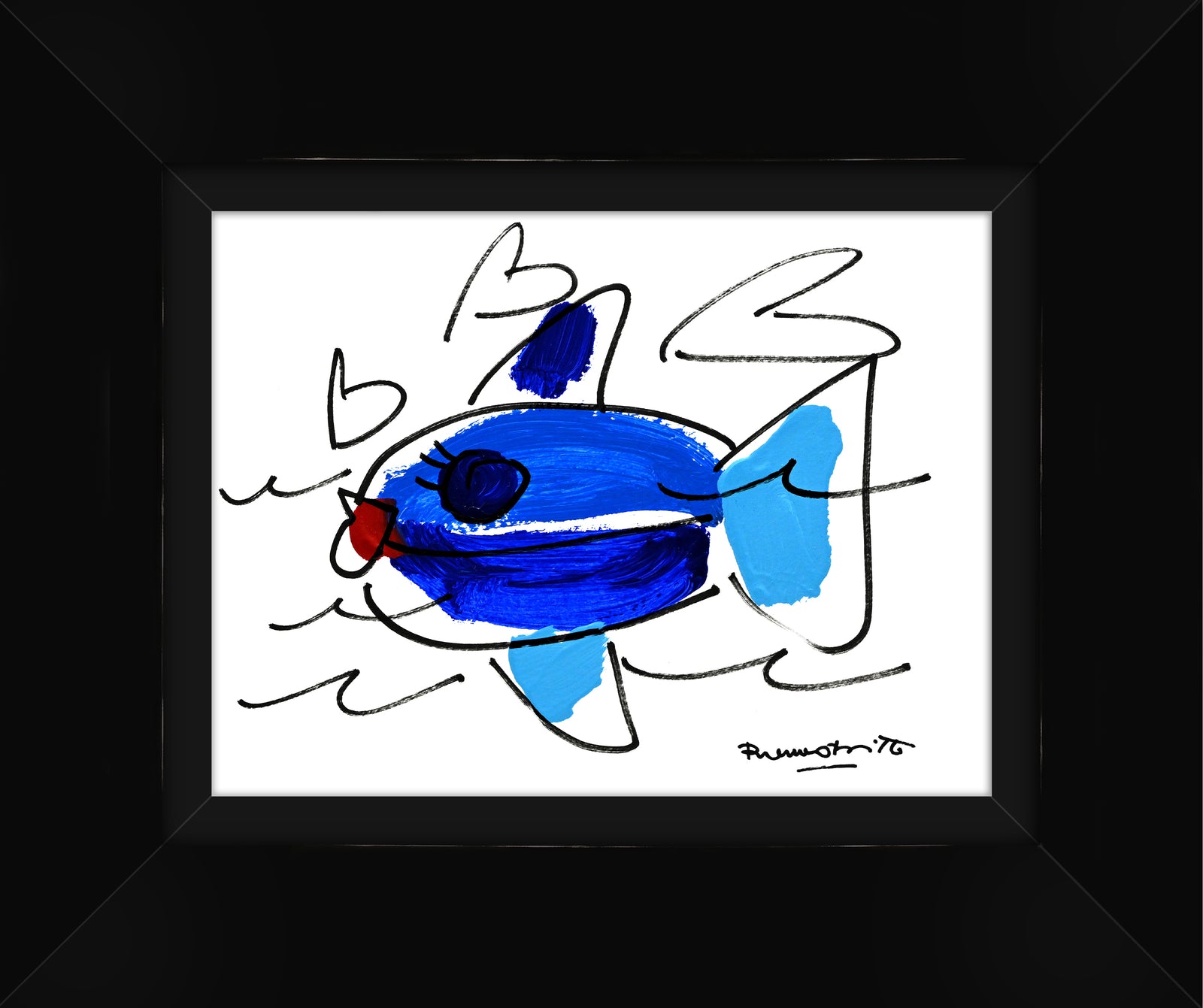 Romero Britto the sicily collection fish original  contemporary pop art piece
