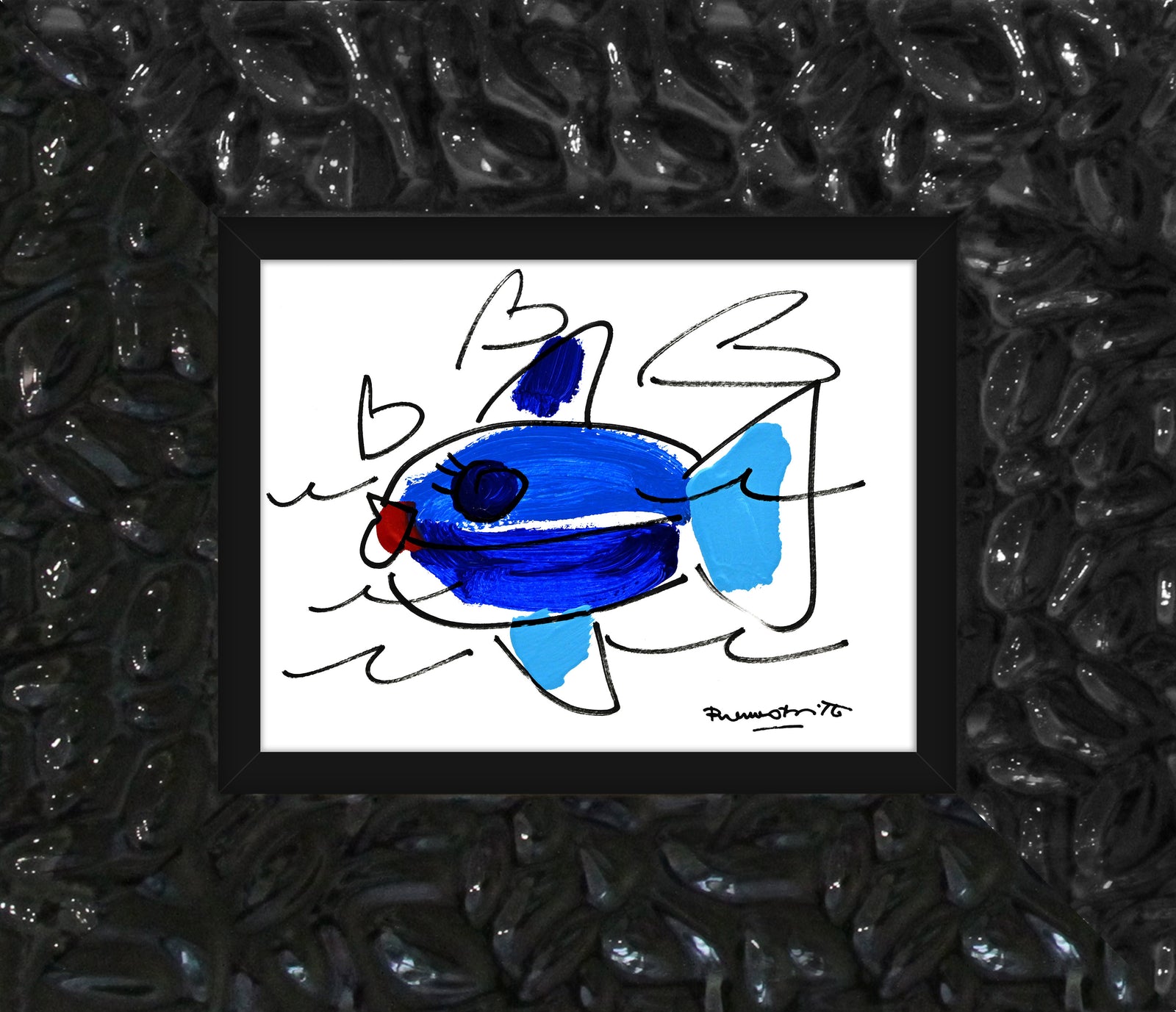 Romero Britto the sicily collection fish original  colorful pop art design