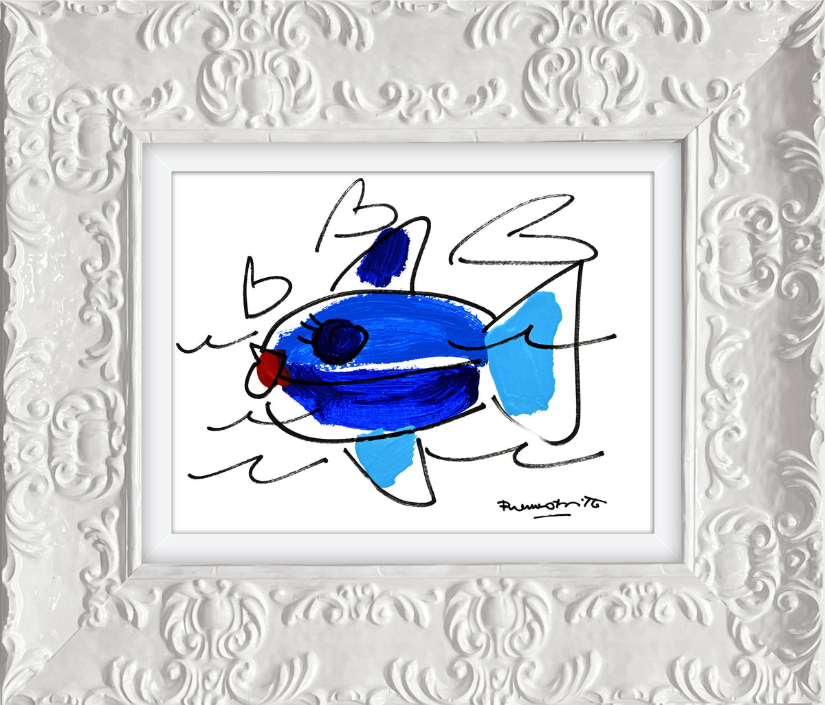 Romero Britto the sicily collection fish original  colorful pop art design