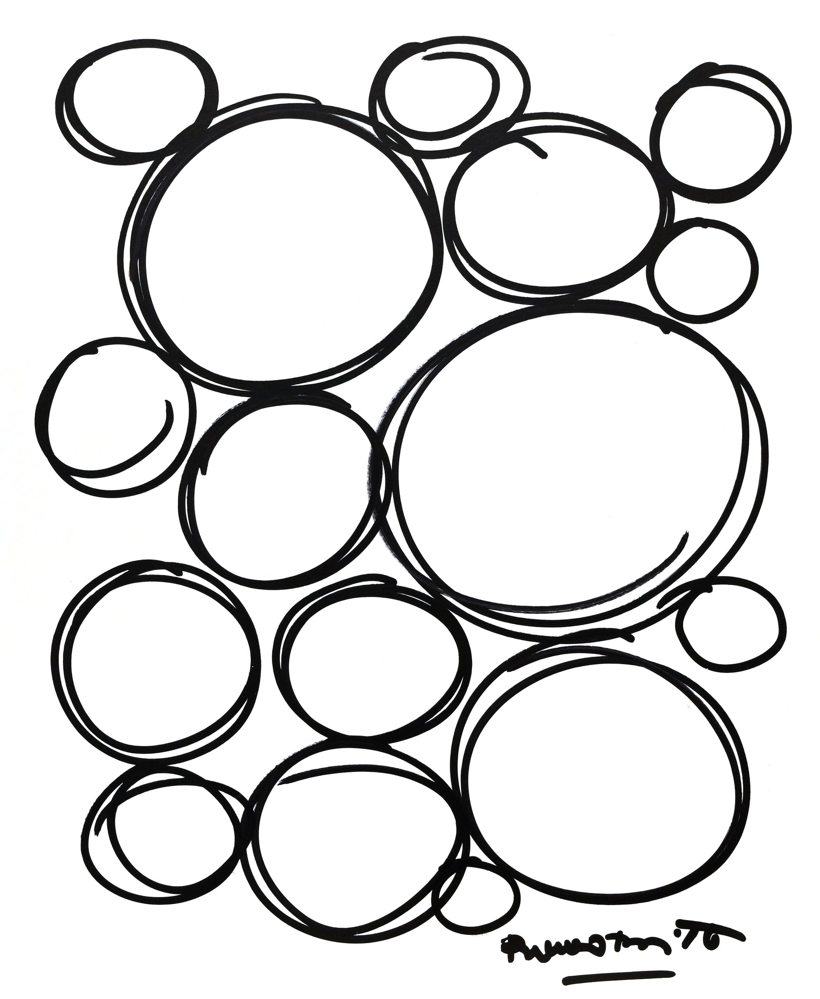 Romero Britto spheres original drawing  colorful pop art design