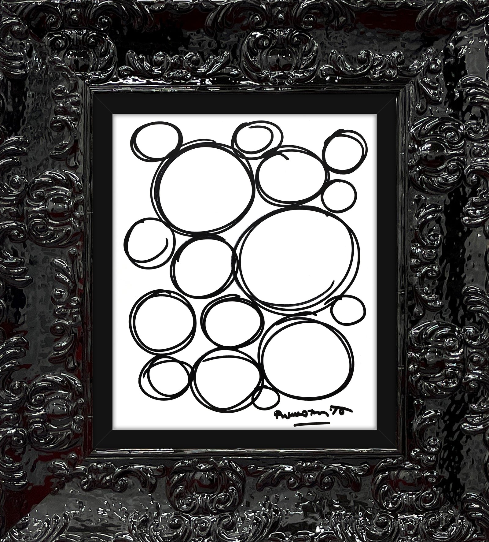 Romero Britto spheres original drawing  contemporary pop art piece