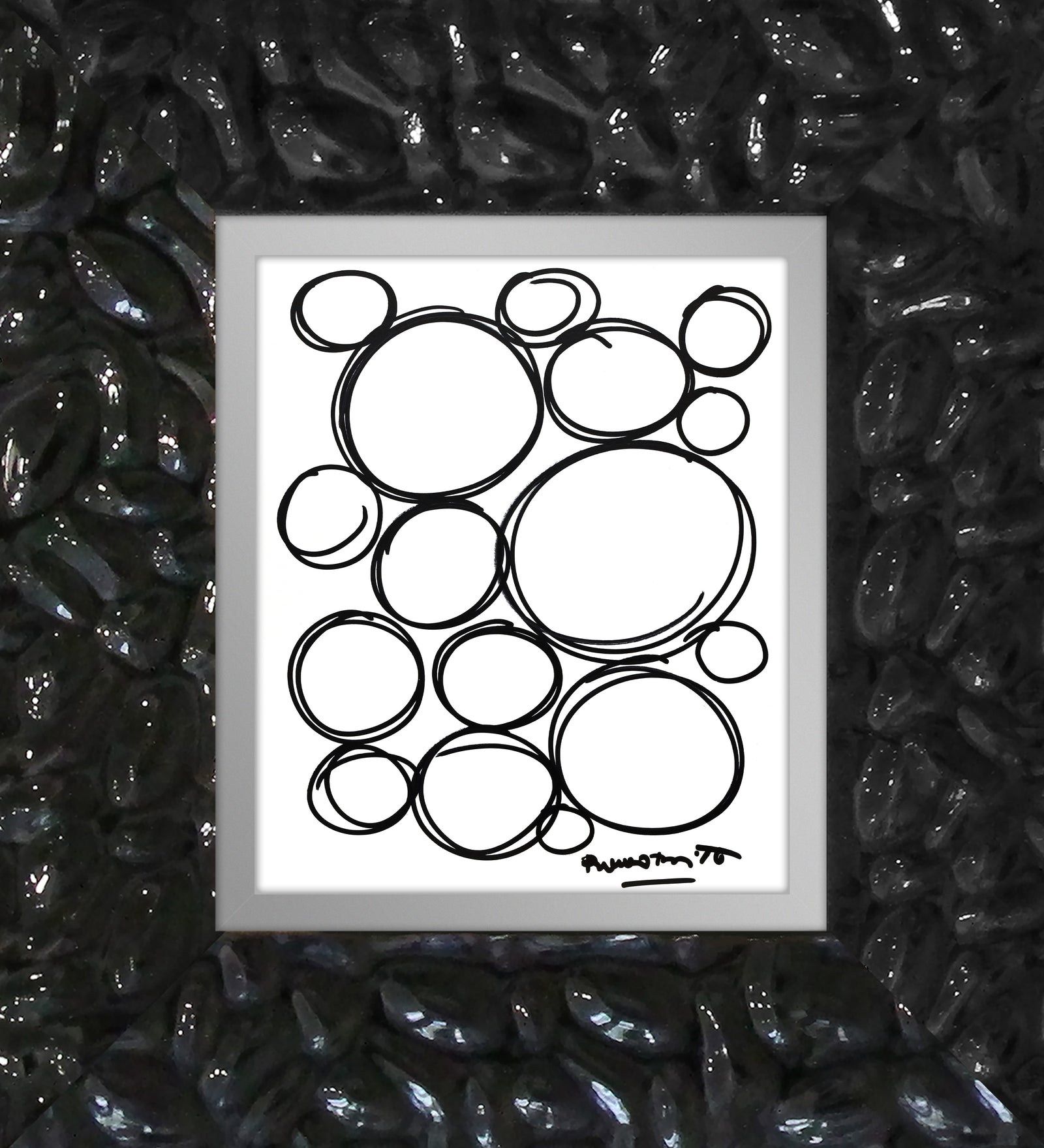 modern pop art spheres original drawing  vibrant home decor
