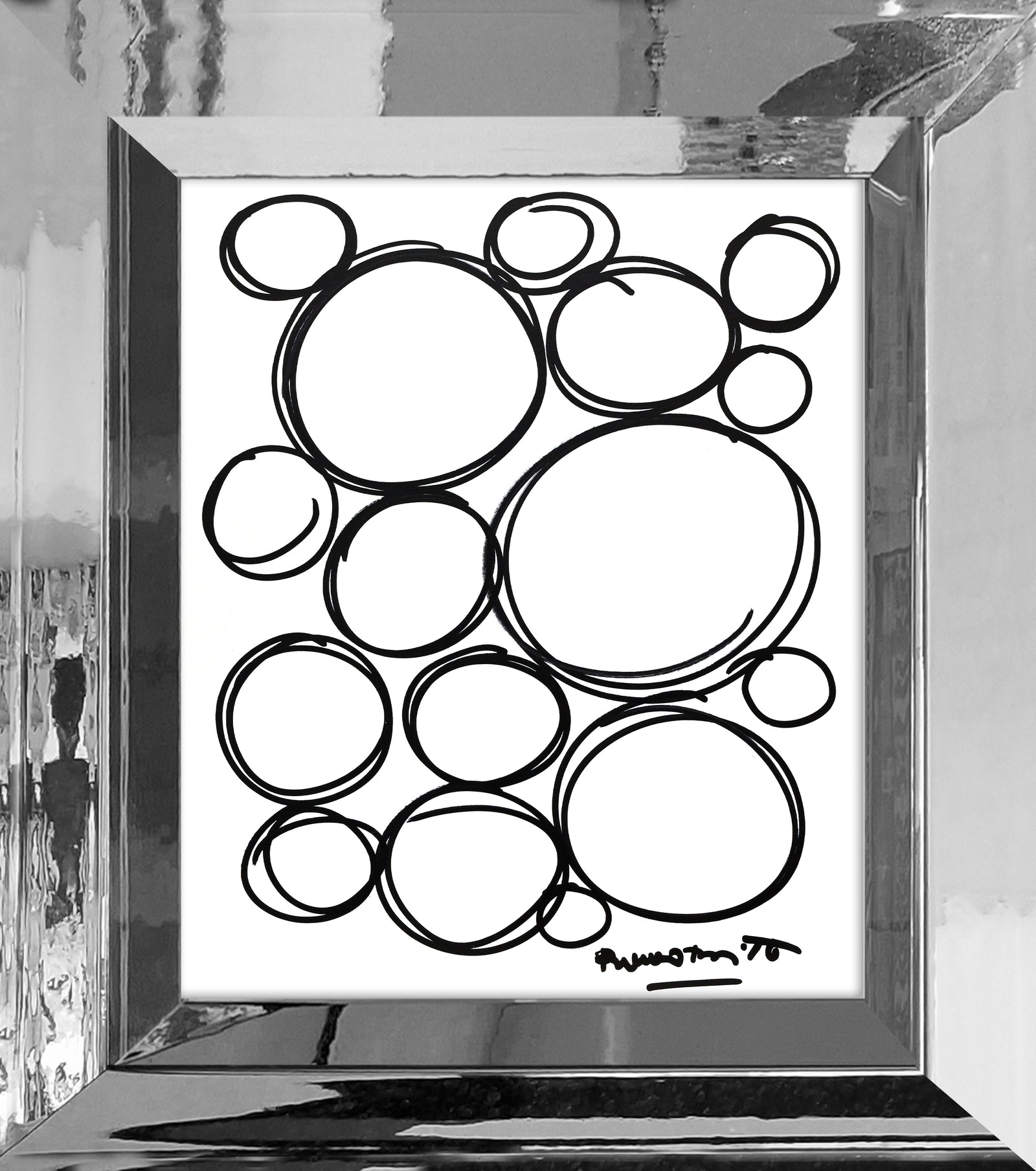 Romero Britto spheres original drawing  contemporary pop art piece