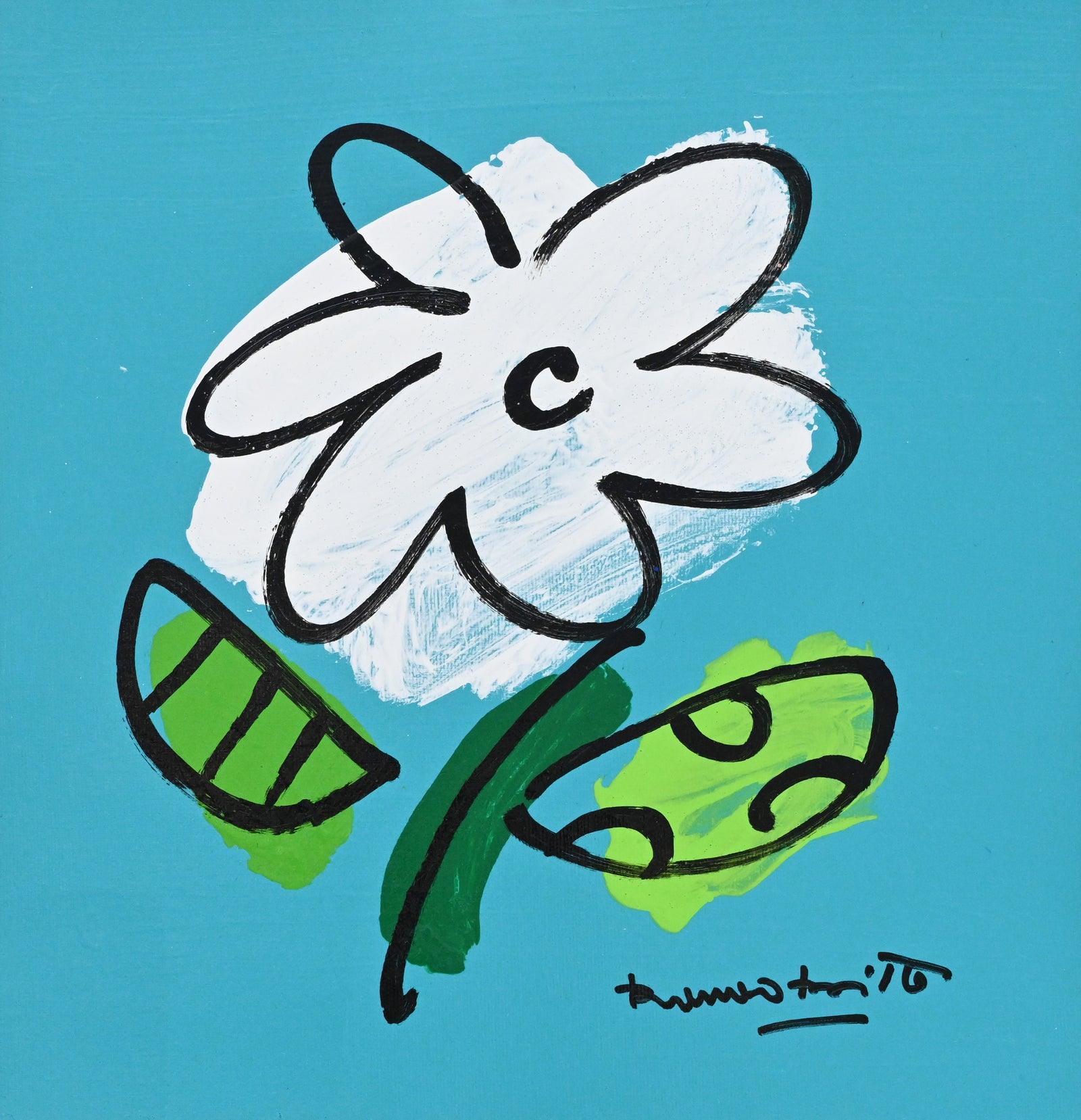 Romero Britto flower original drawing  colorful pop art design