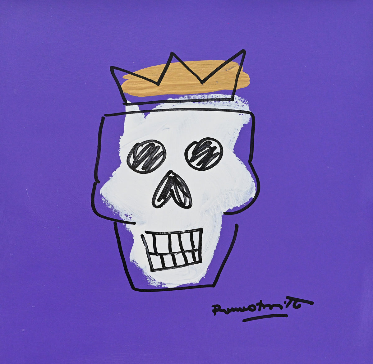 Romero Britto skull original drawing  colorful pop art design