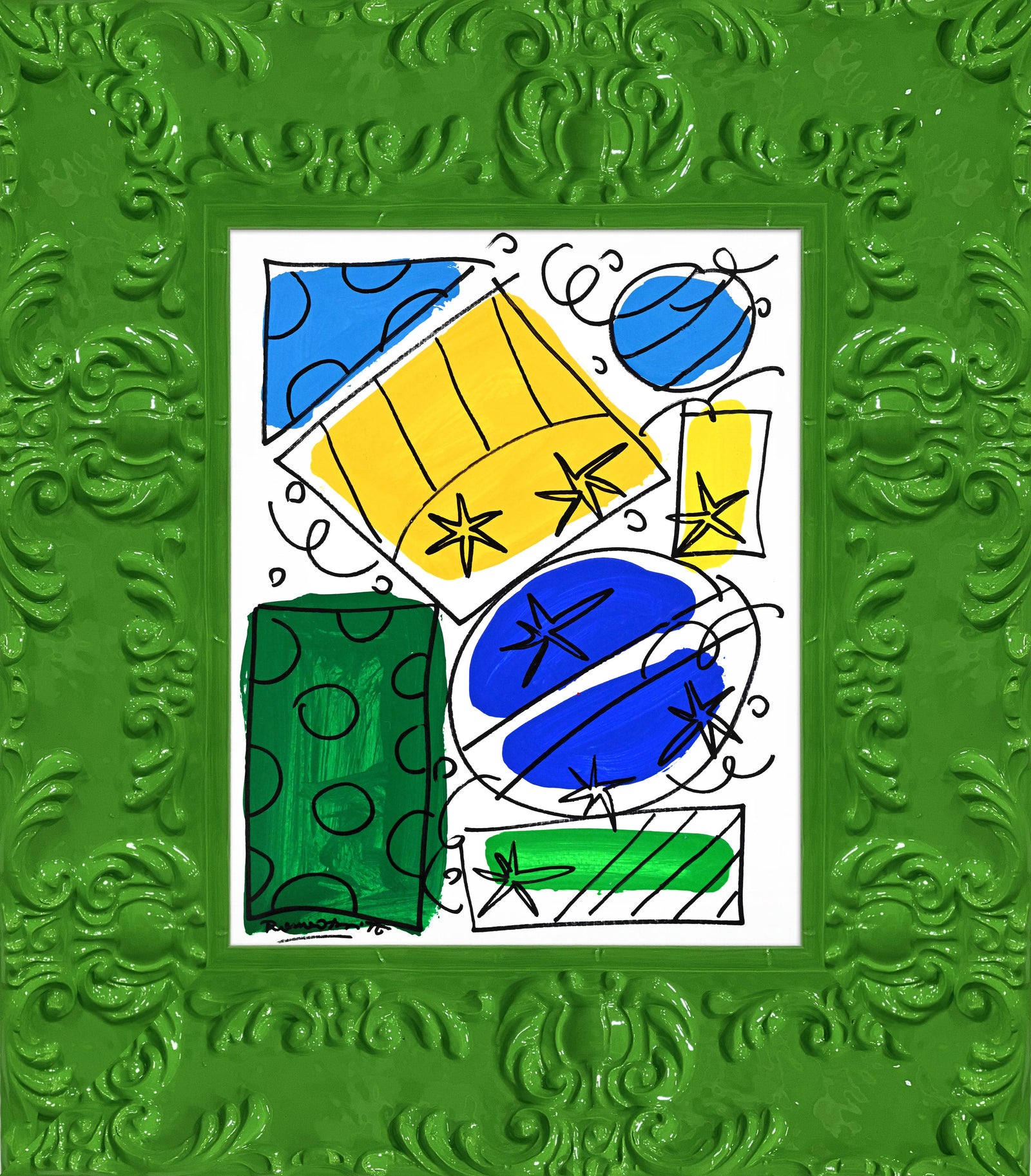 Romero Britto the rio collection original drawing  colorful pop art design