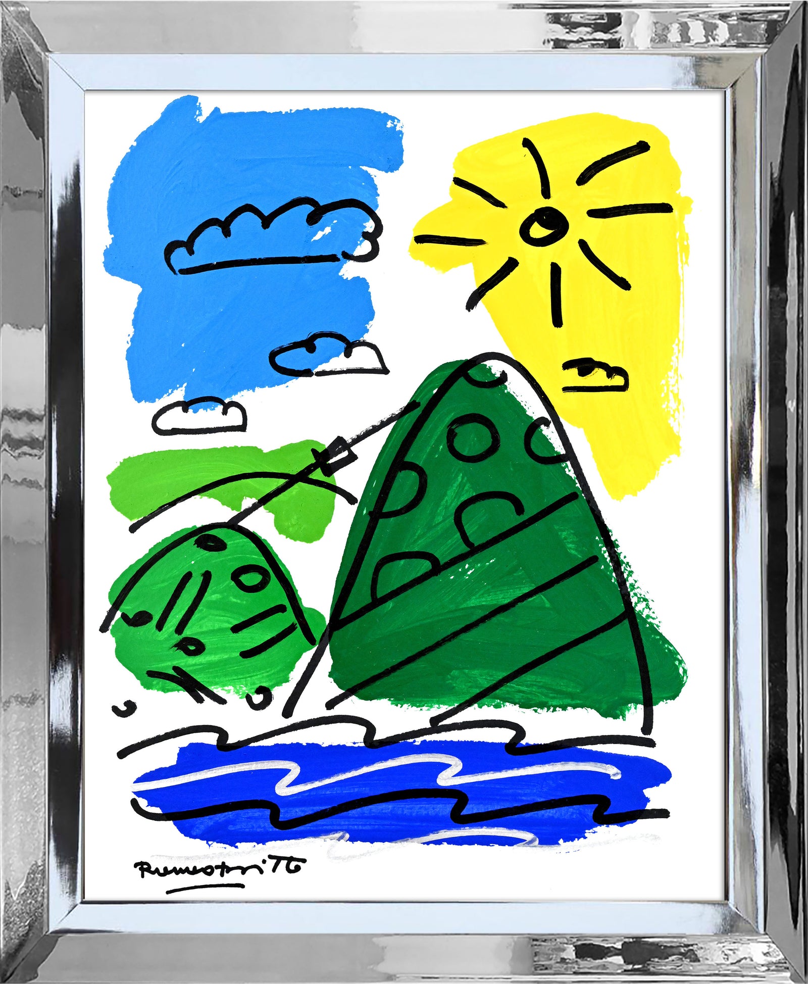 Romero Britto the rio collection original drawing  colorful pop art design