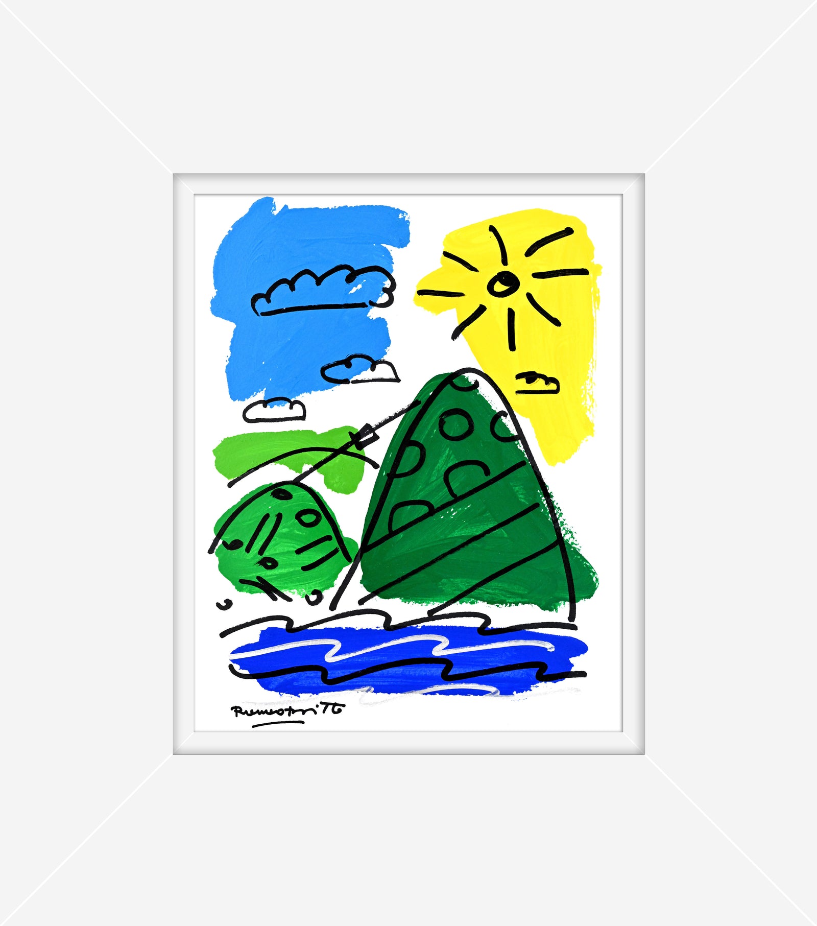 Romero Britto the rio collection original drawing  colorful pop art design