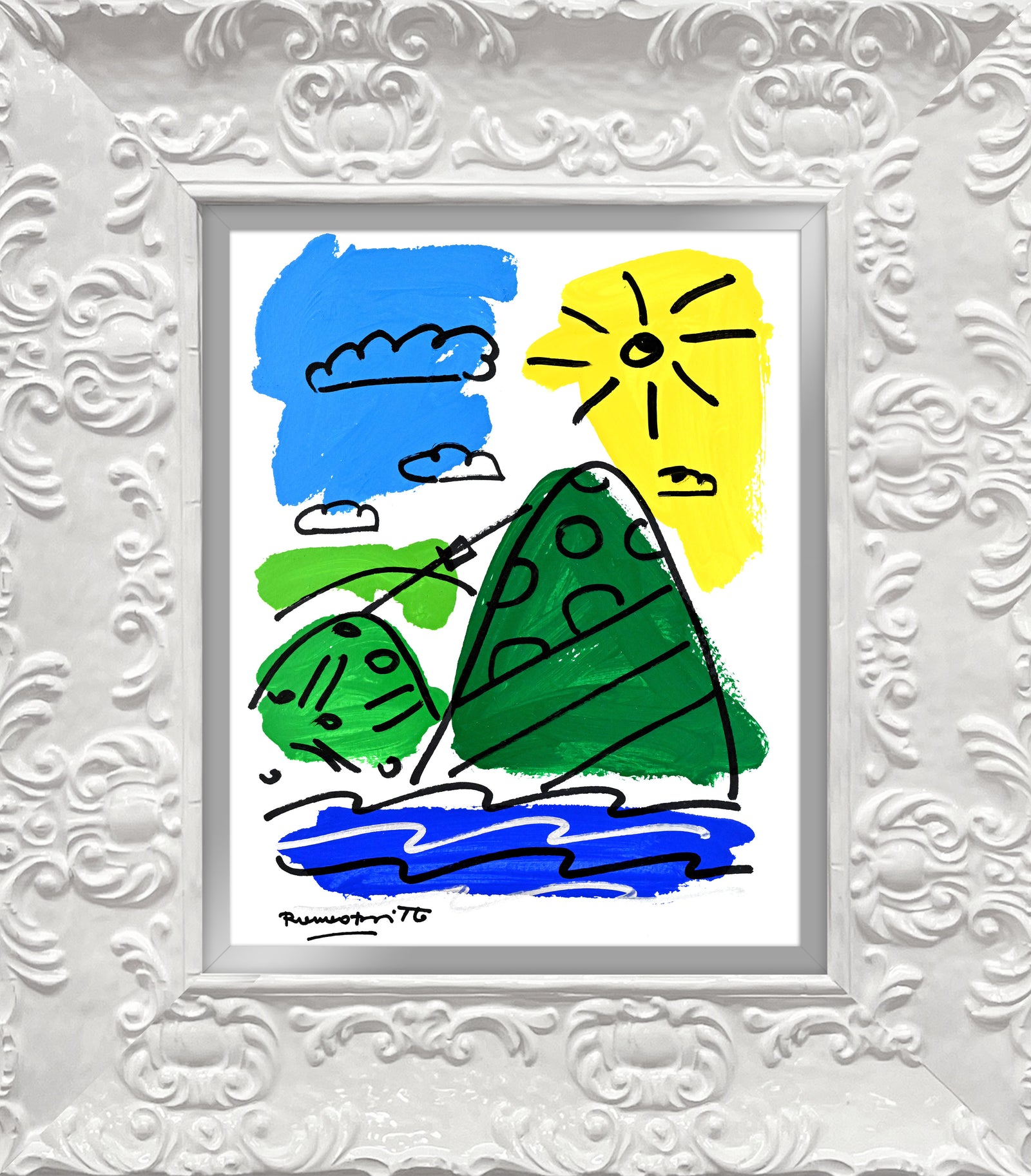 Romero Britto the rio collection original drawing  contemporary pop art piece