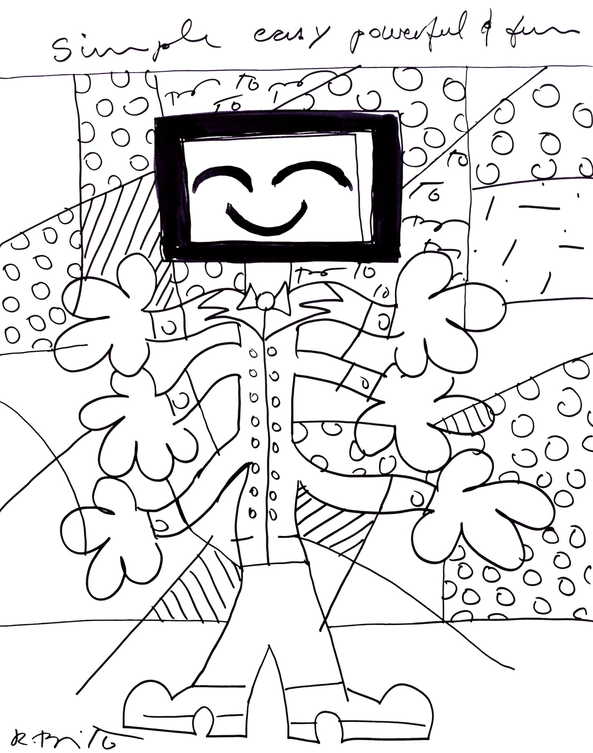 Romero Britto simple easy powerful fun original  colorful pop art design