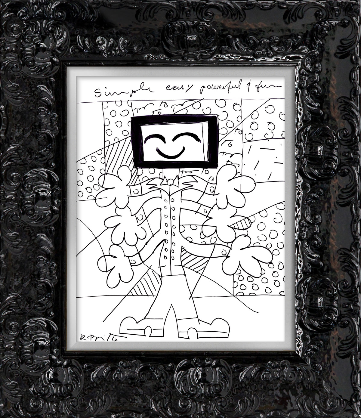 Romero Britto simple easy powerful fun original  contemporary pop art piece