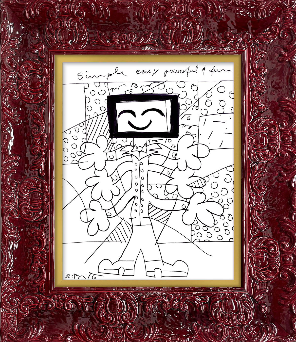Romero Britto simple easy powerful fun original  contemporary pop art piece