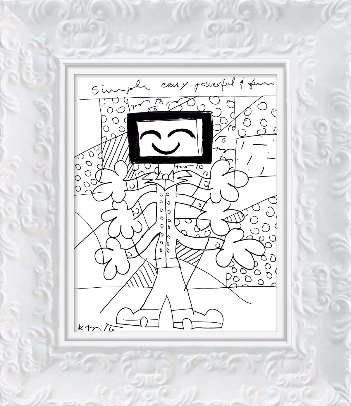 Romero Britto simple easy powerful fun original  contemporary pop art piece