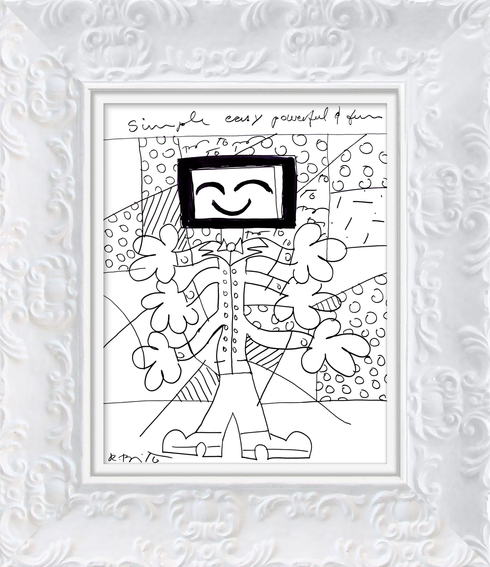 Romero Britto simple easy powerful fun original  contemporary pop art piece