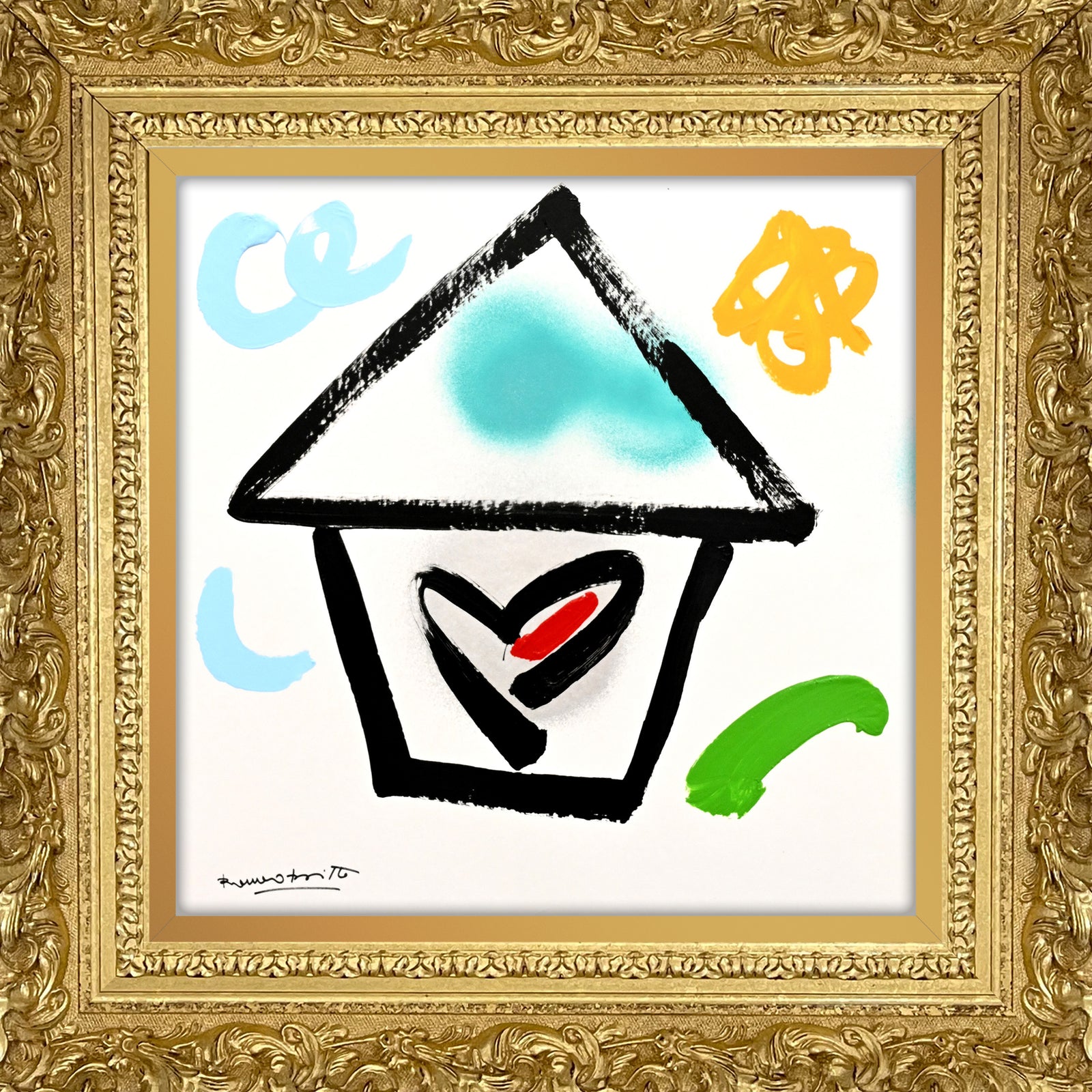 Romero Britto home original drawing  colorful pop art design