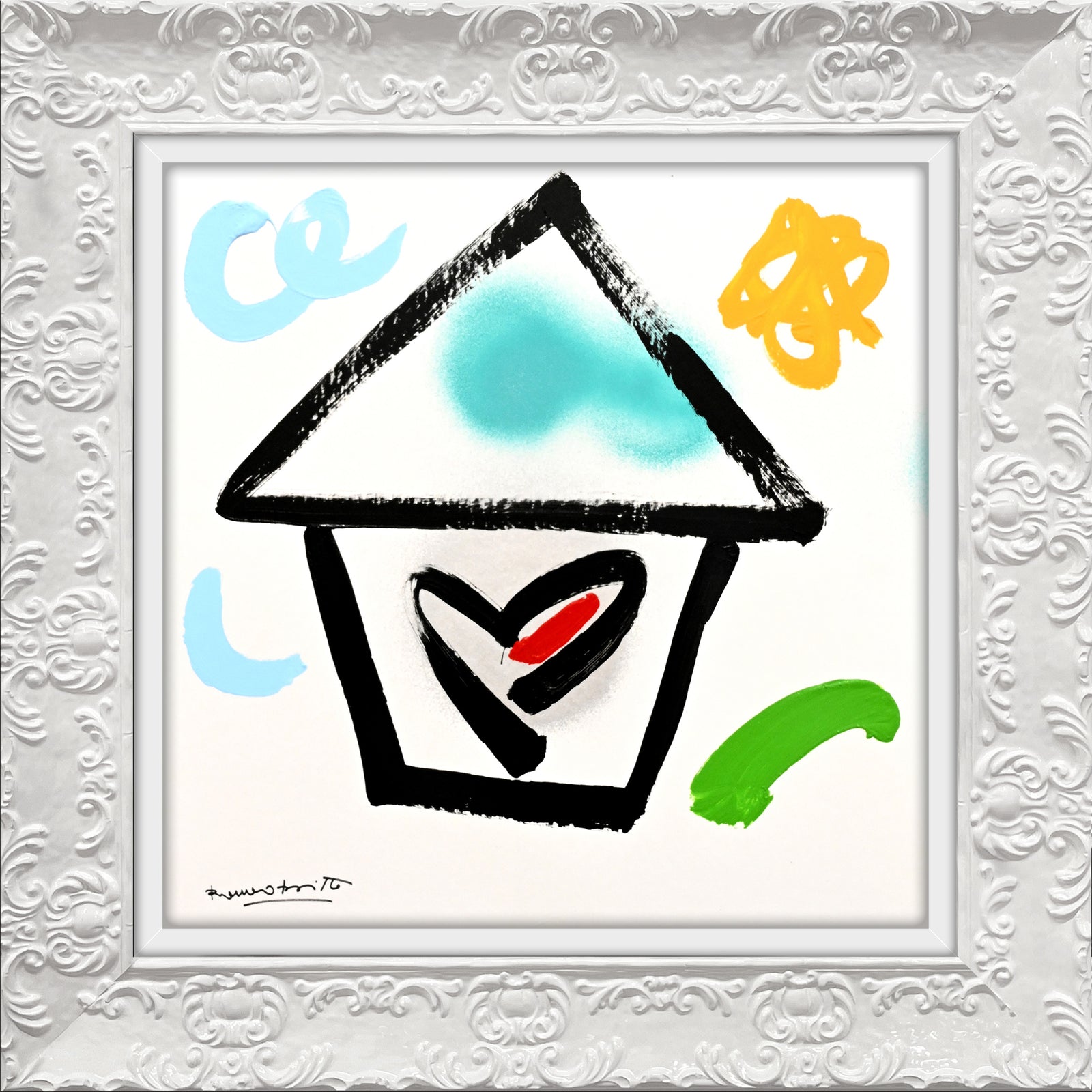 Romero Britto home original drawing  colorful pop art design