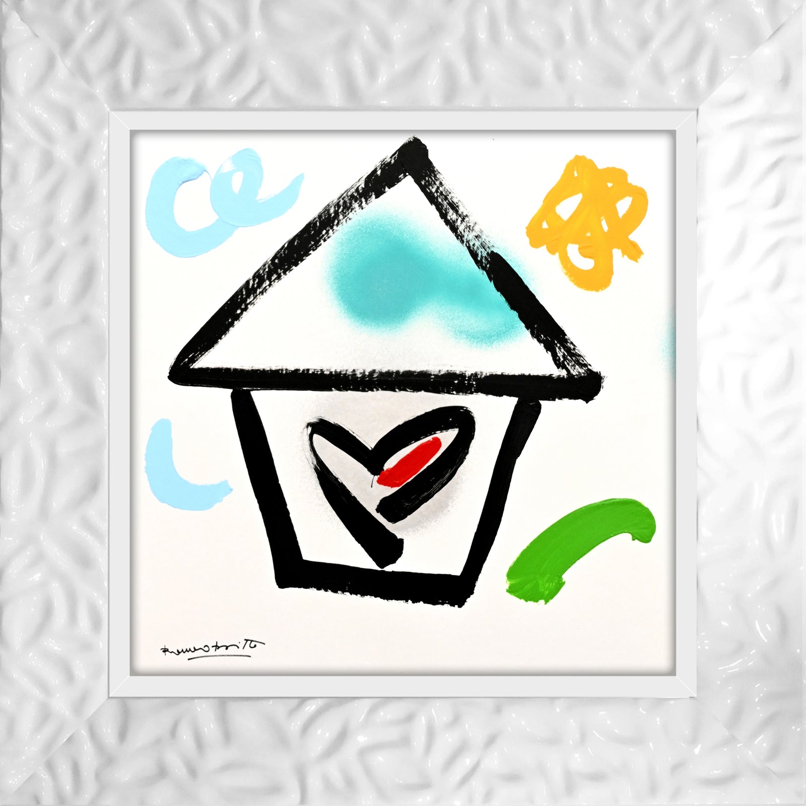 modern pop art home original drawing  vibrant home decor