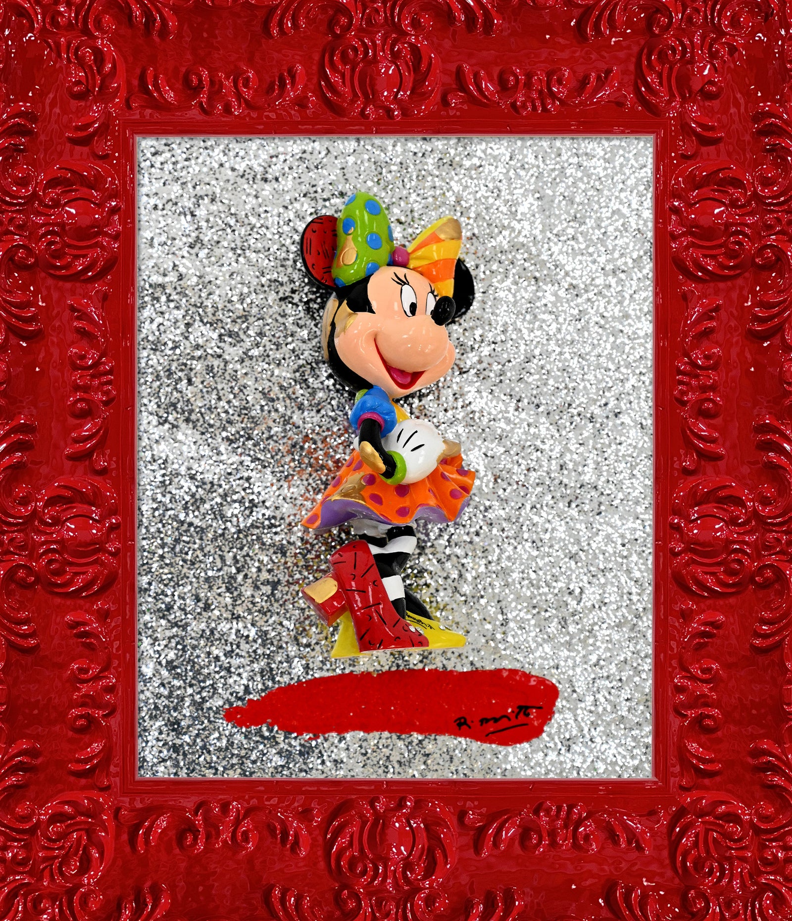 Romero Britto happy minnie assemblage original object  colorful pop art design