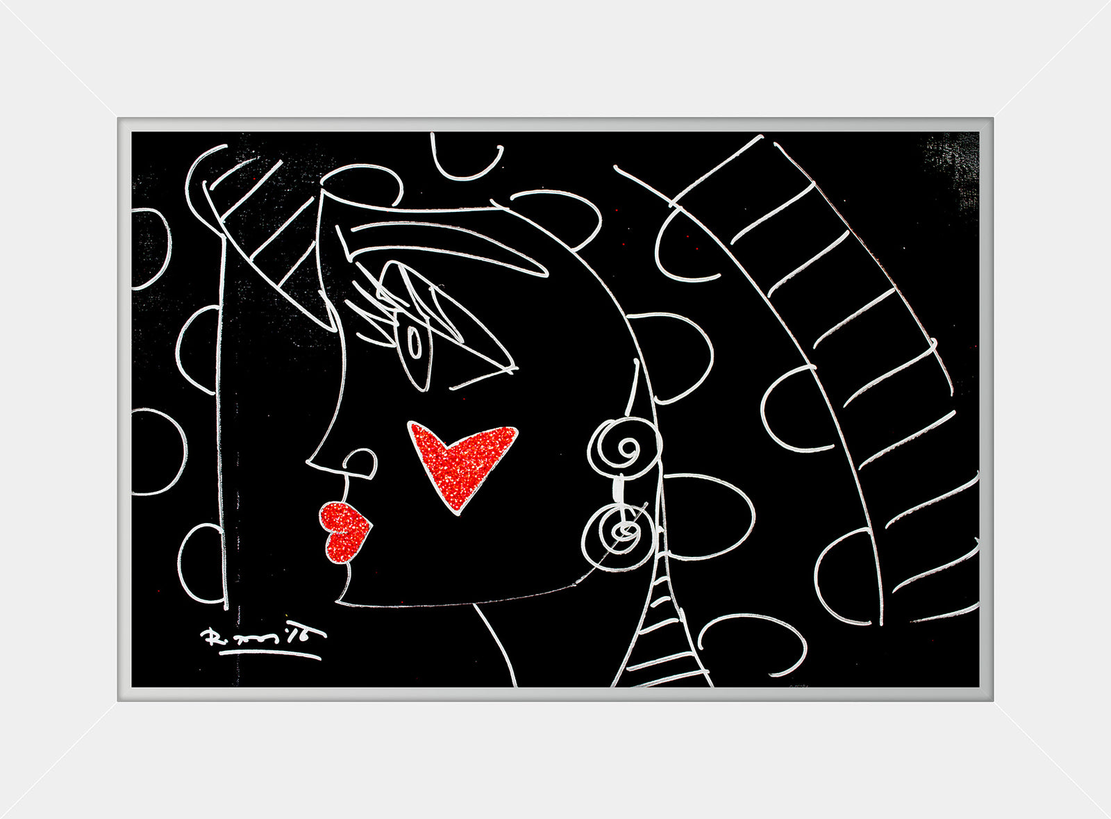 thoughts original drawing  colorful decorative collectible gift idea