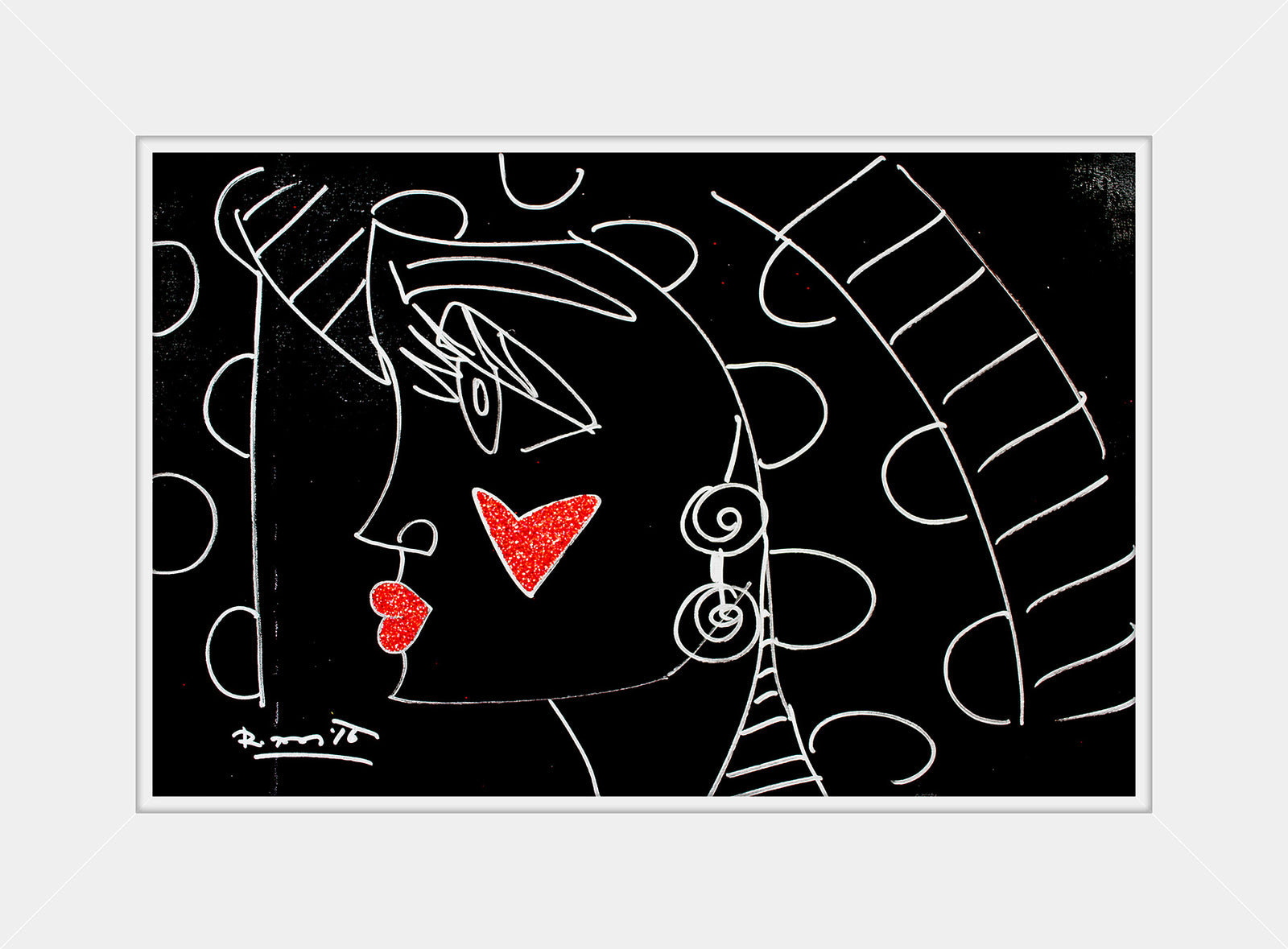 modern pop art thoughts original drawing  vibrant home decor