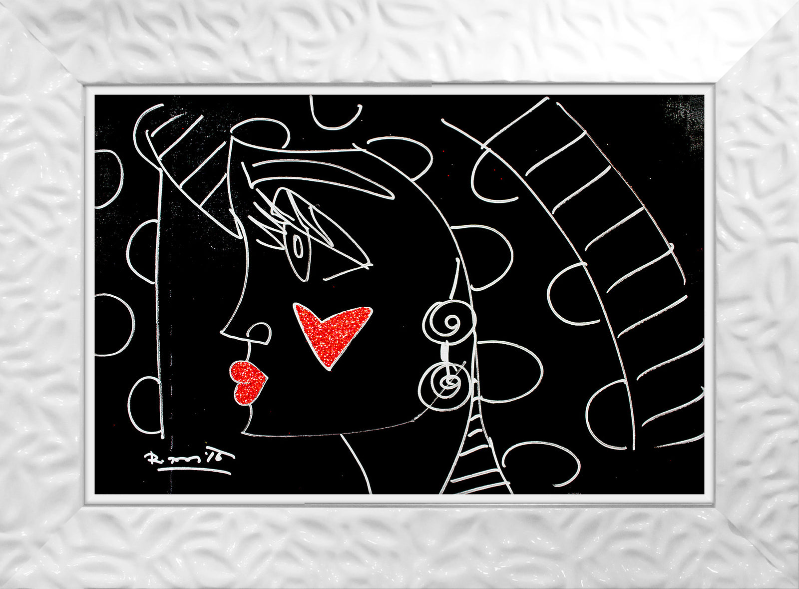 Romero Britto thoughts original drawing  colorful pop art design