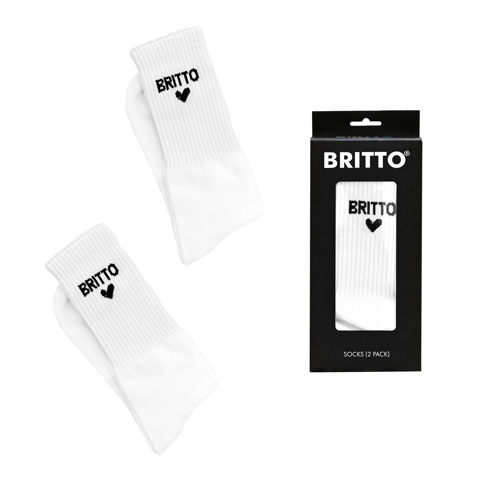 BRITTO® SOCKS - White - Pack of 2