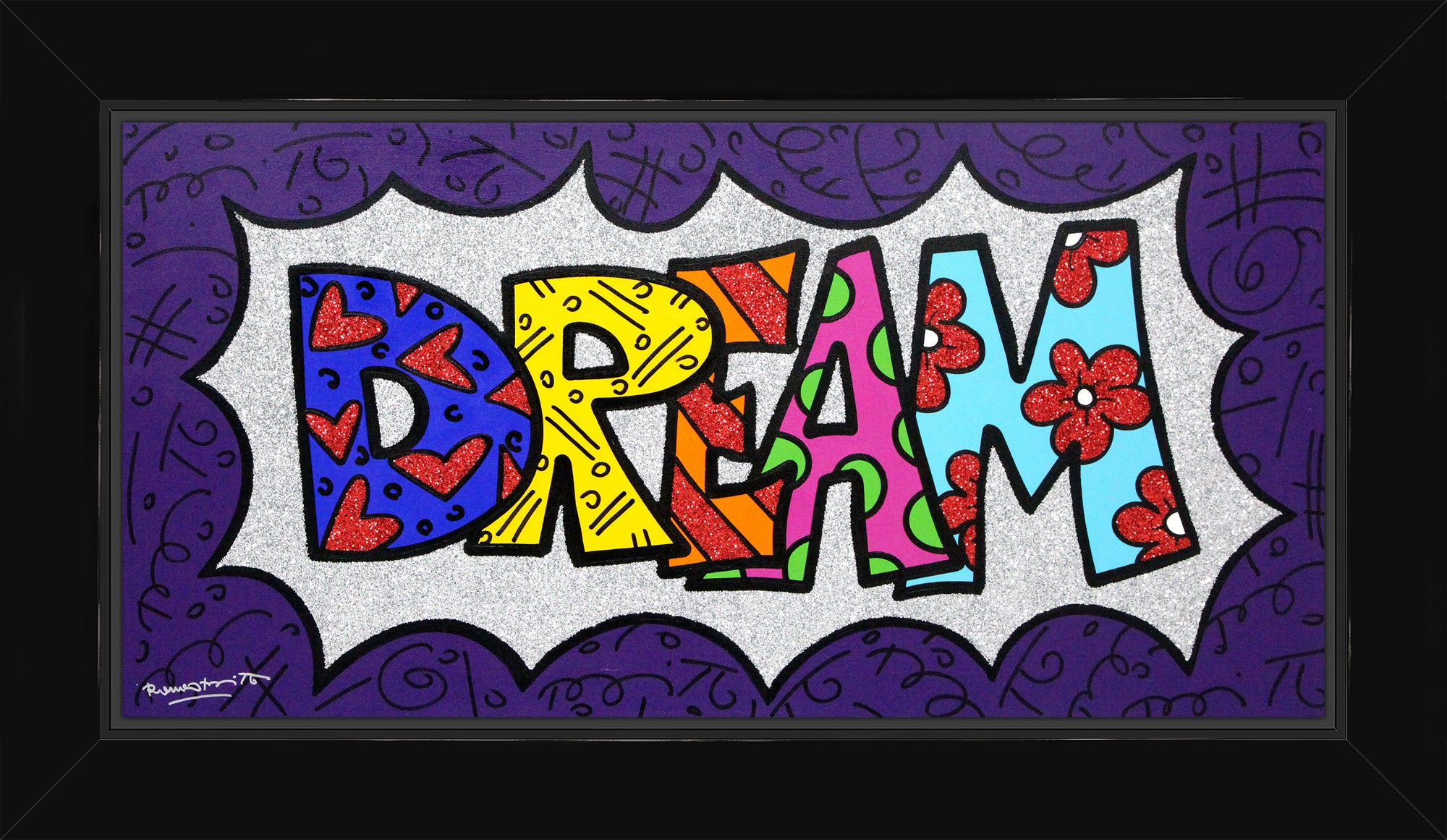 Romero Britto ロメロ DREAM ワードアート Dream - Original Painting - Shop Britto