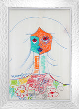 PURE WHITE -  Original Vintage Drawing