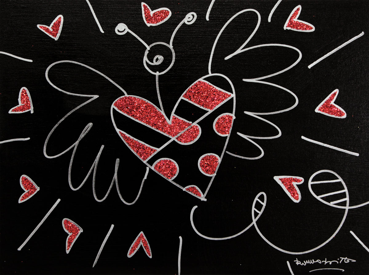 Romero Britto so in love original drawing  colorful pop art design