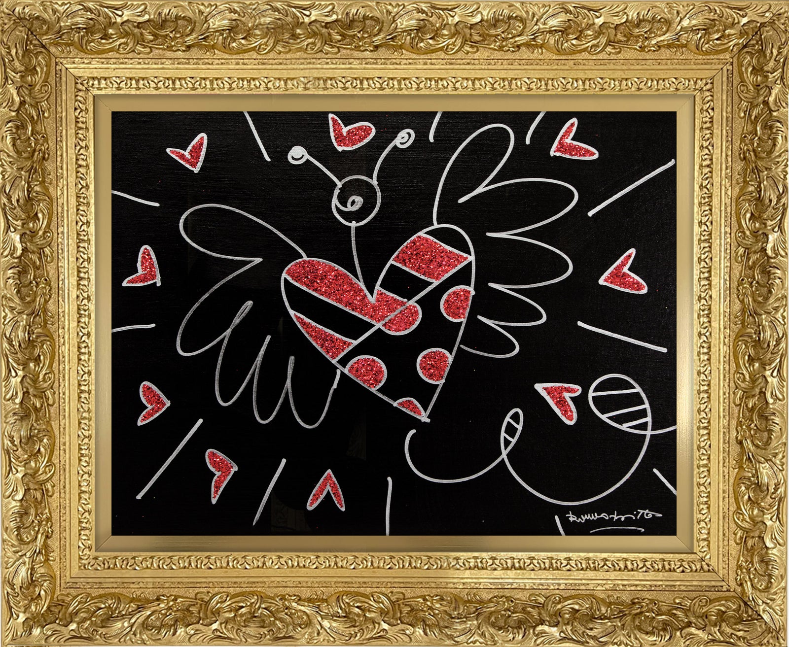 Romero Britto so in love original drawing  colorful pop art design