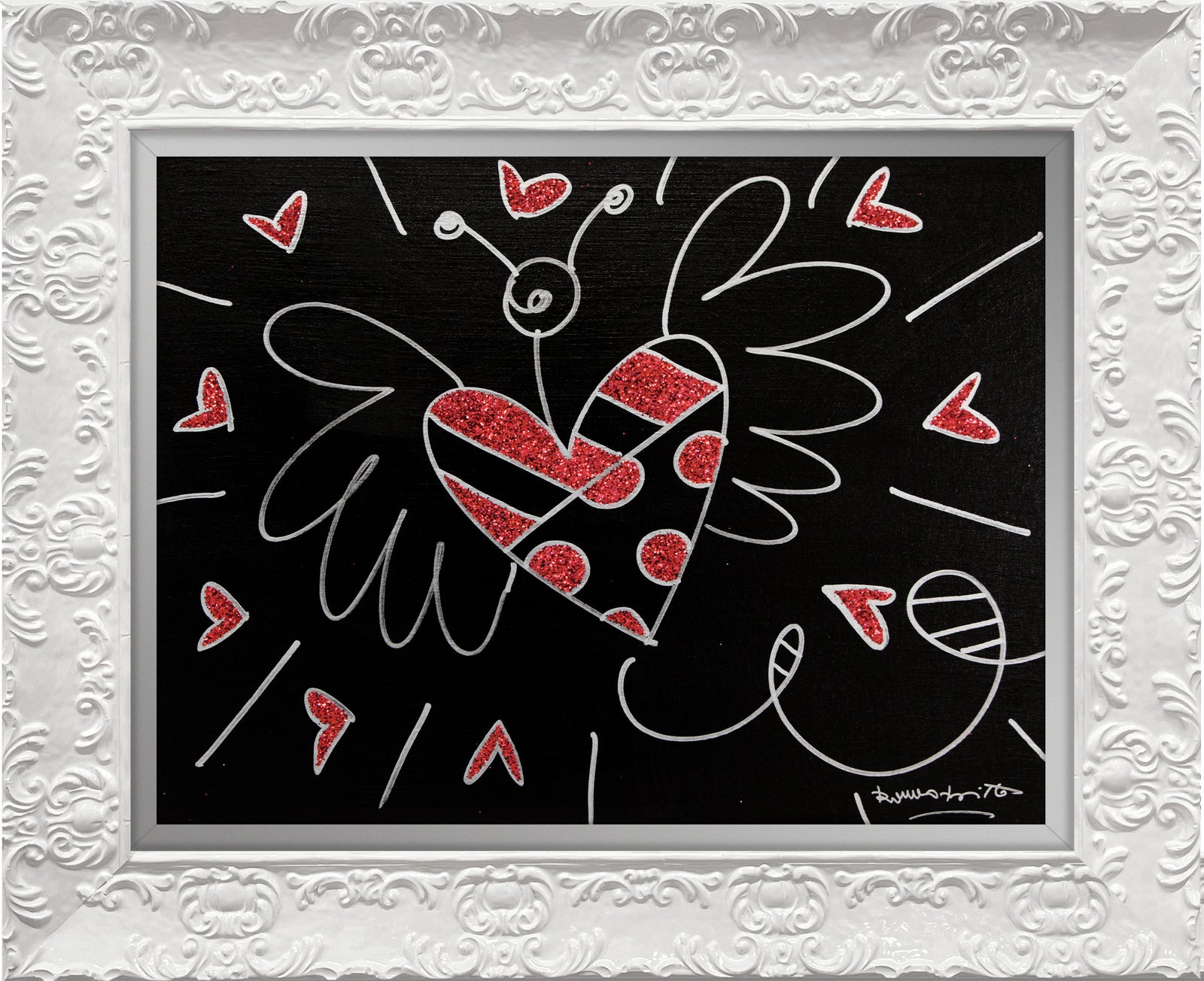 Romero Britto so in love original drawing  contemporary pop art piece