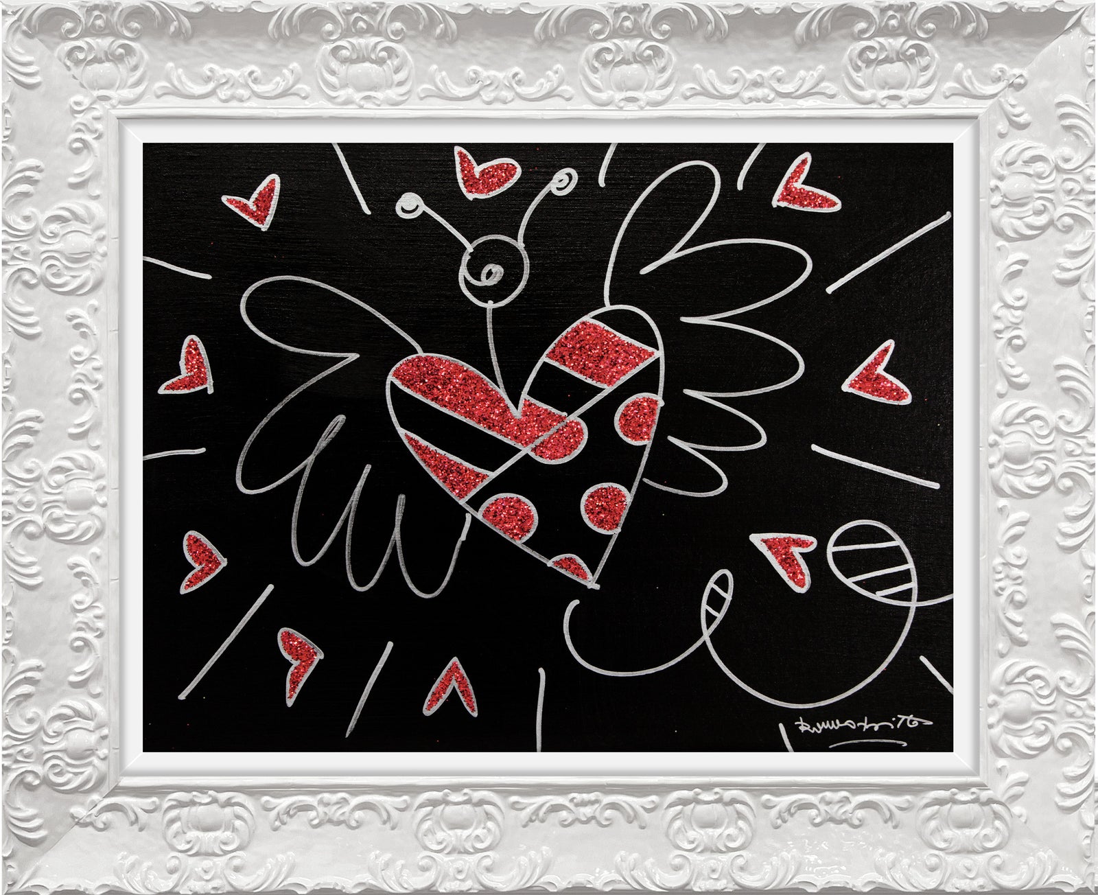 Romero Britto so in love original drawing  colorful pop art design