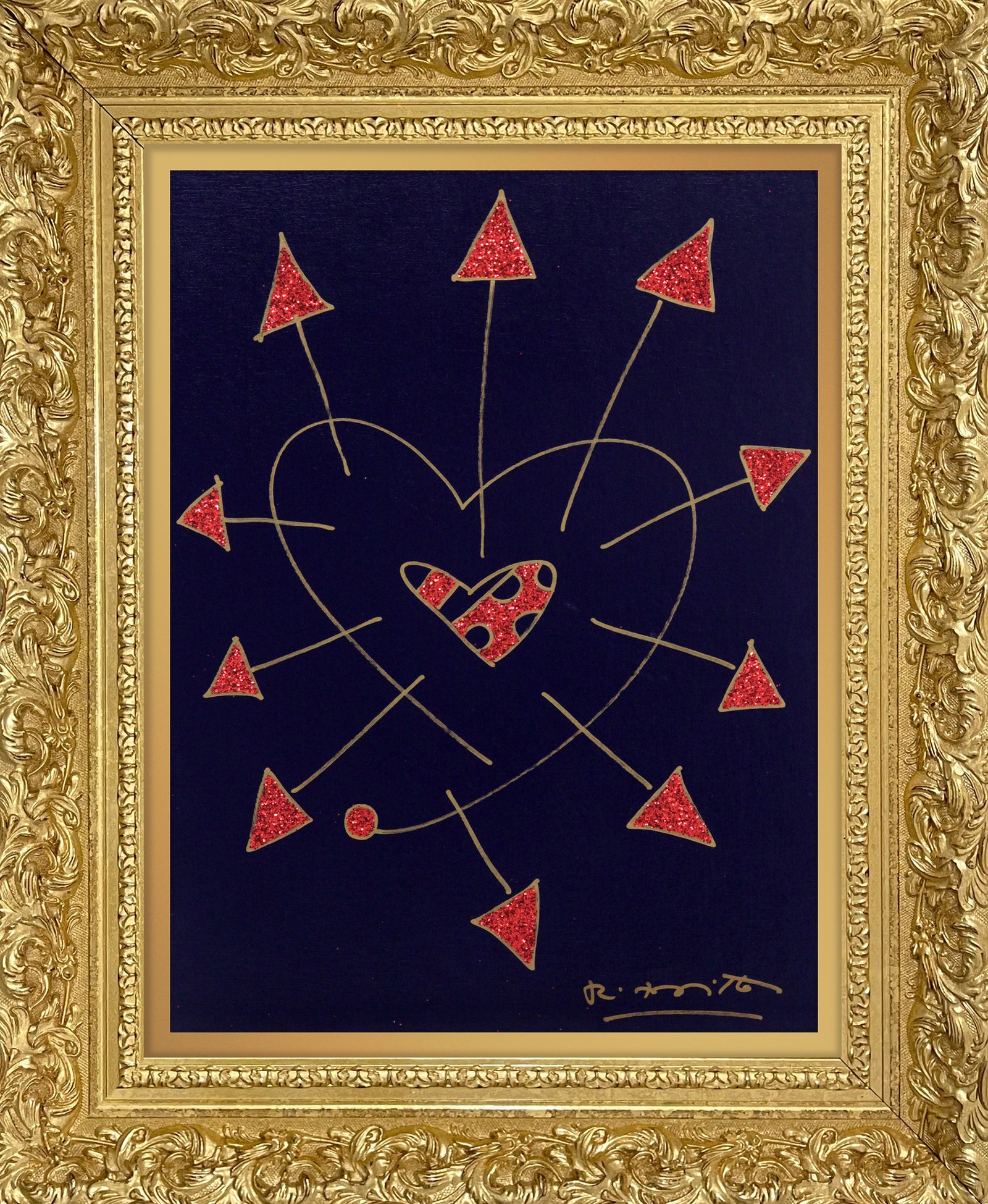 so in love original drawing  artistic colorful design collectible