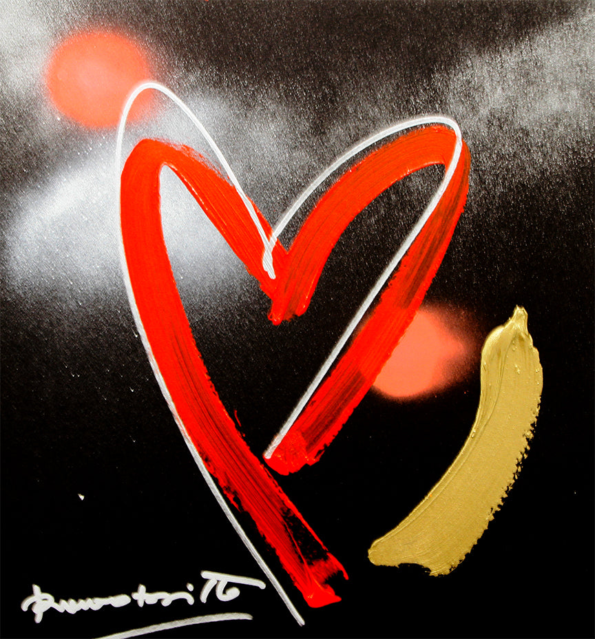 Romero Britto heartbeat original drawing  colorful pop art design